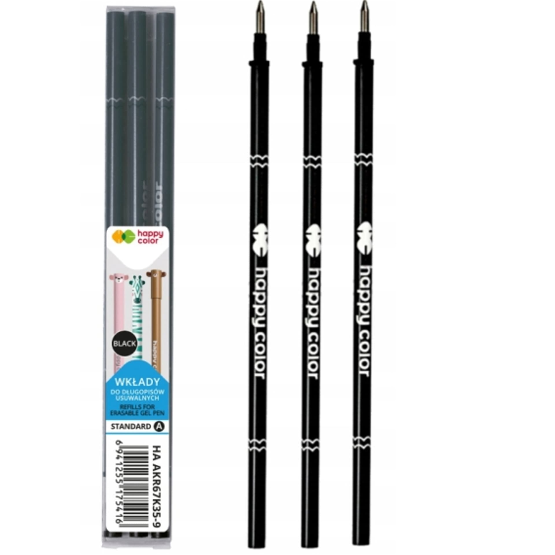 

Wkłady do długopisu usuwalnego A 0.5mm czarny (3) AKR67K35-9 Happy Color, 3) akr67k35-9 happy colo