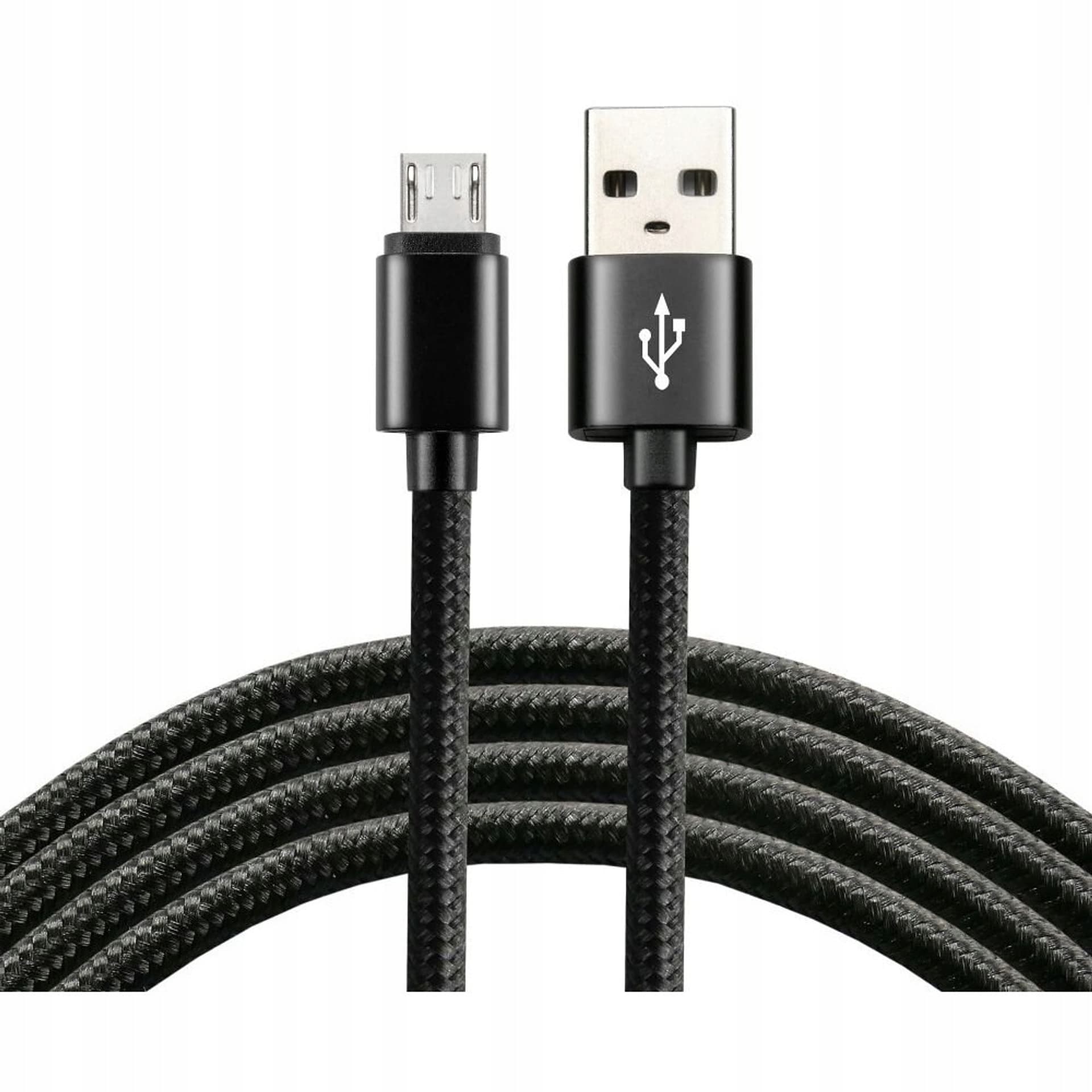 

Kabel USB - microUSB EVERACTIVE 0,3m 2,4A pleciony czarny (CBB-0.3MB)