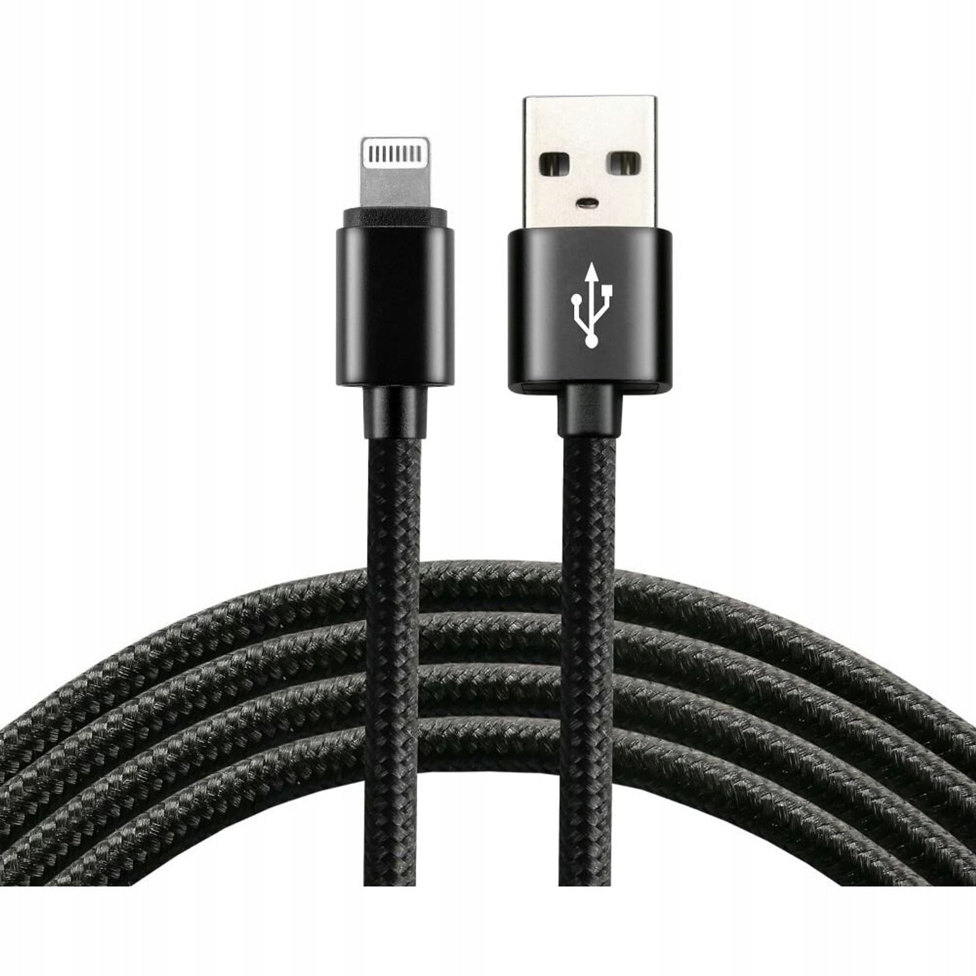 

Kabel USB - Lightning EVERACTIVE 1m 2,4A pleciony czarny (CBB-1IB)