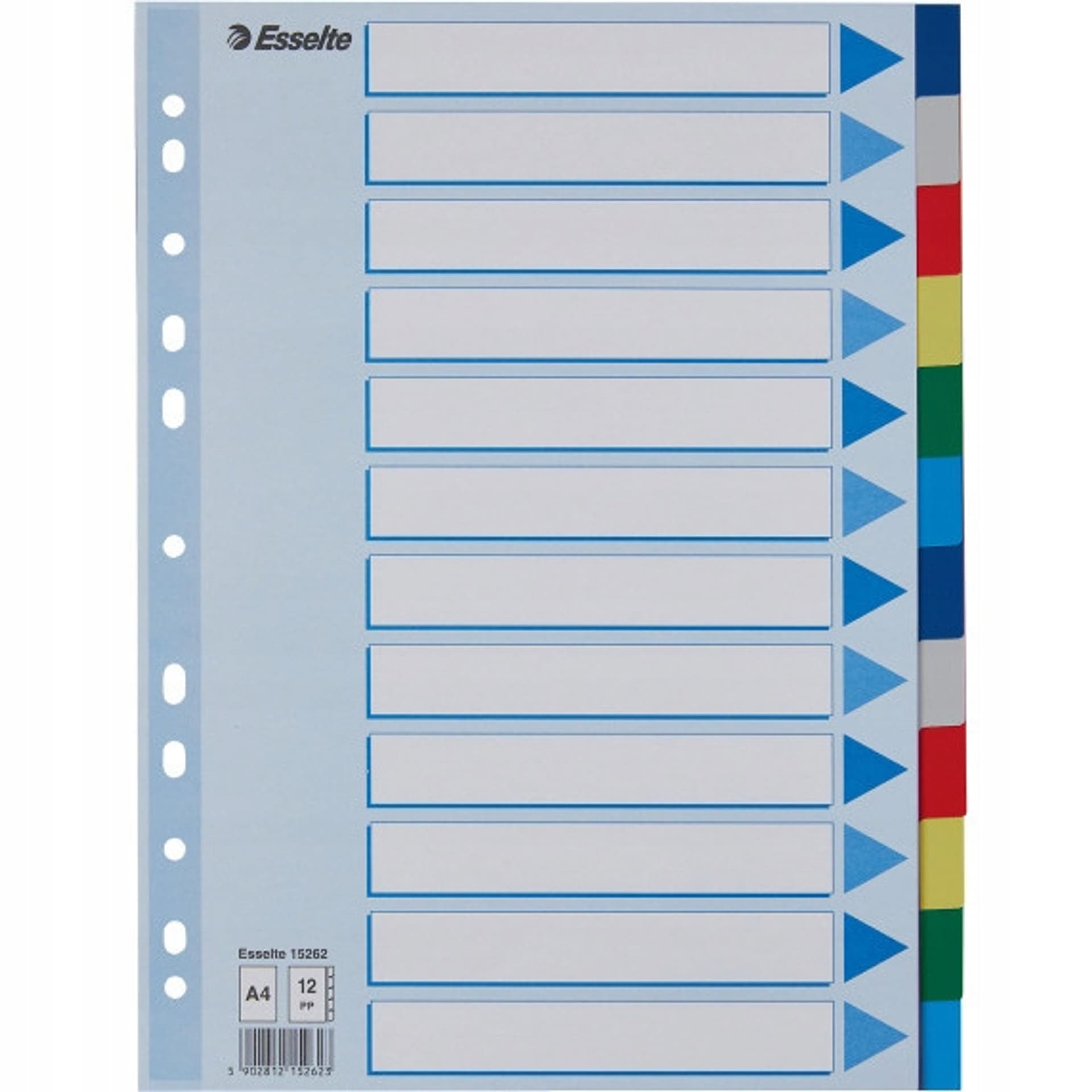 

Przekładki plastikowe z PP A4 12 kart 15262 ESSELTE