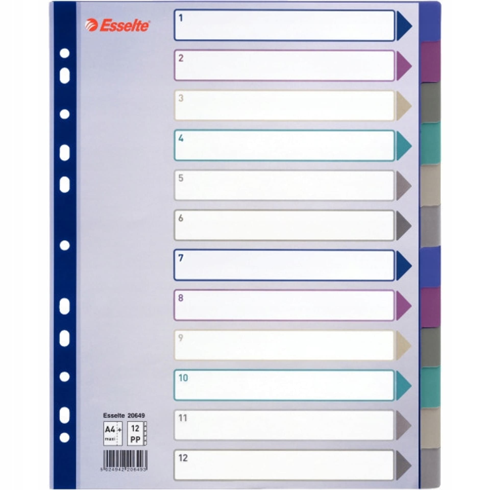 

Przekł.A4 PP MULTICOLOR 12kart 20649 MAXI ESSELTE