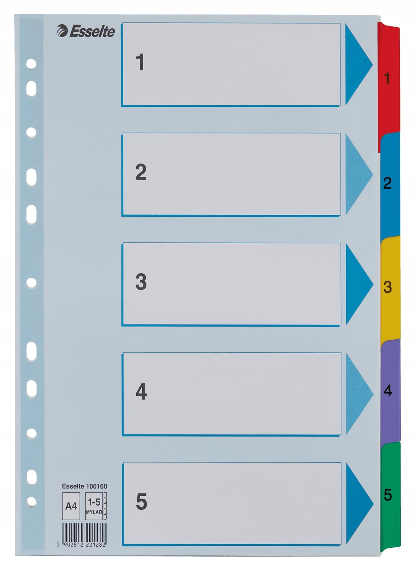 

Przekładki kartonowe MYLAR A4 1-5 białe 100160 ESSELTE