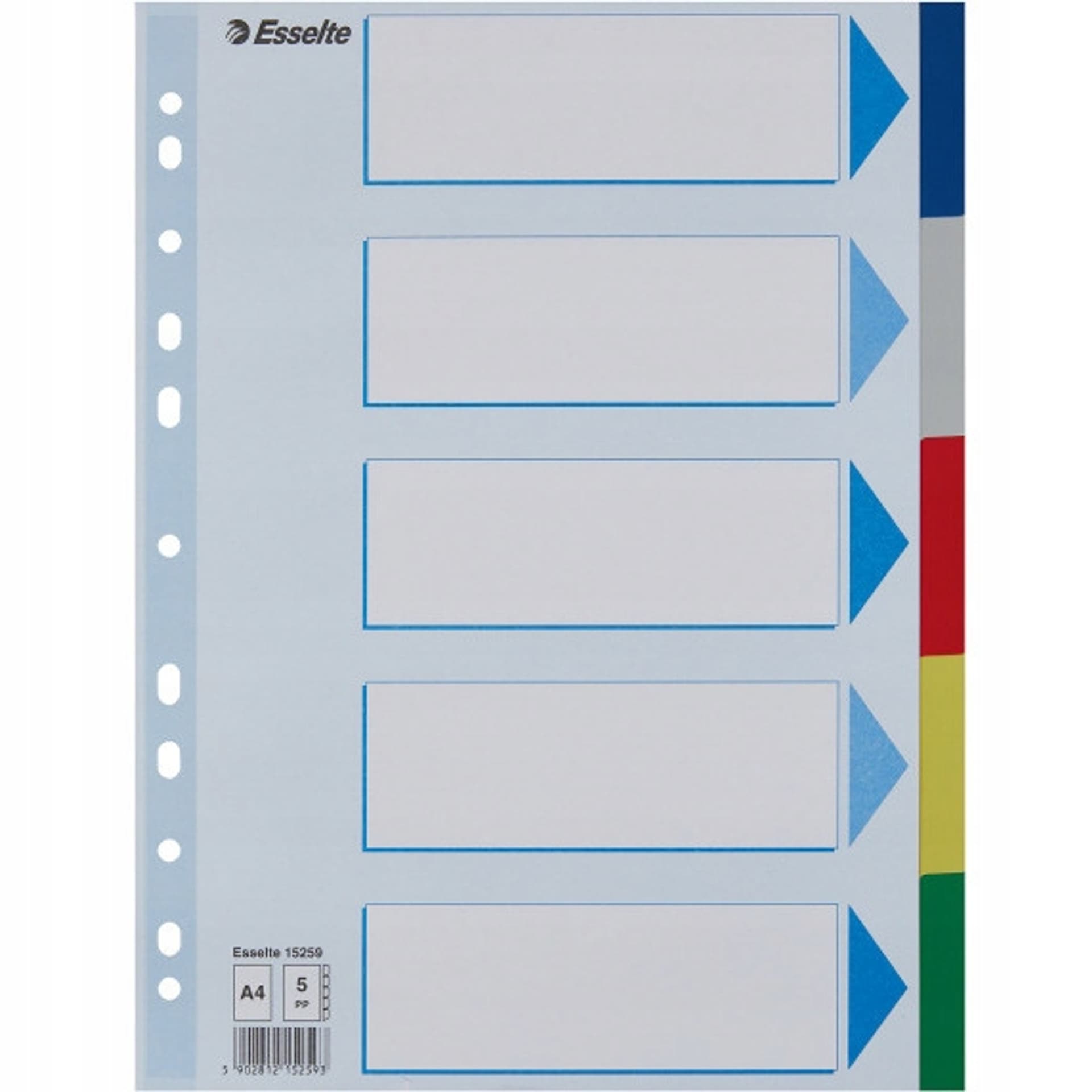 

Przekładki plastikowe z PP A4 5 kart 15259 ESSELTE