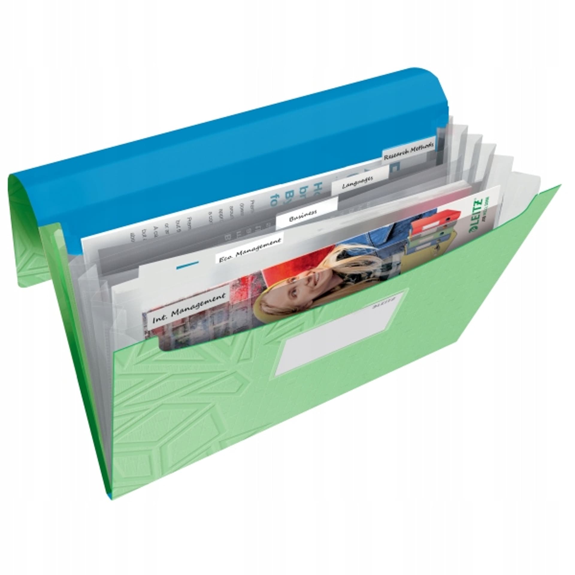 

Teczka z przegródkami Leitz Urban Chic, PP, A4, mieści 250 kartek, zielona 39970050