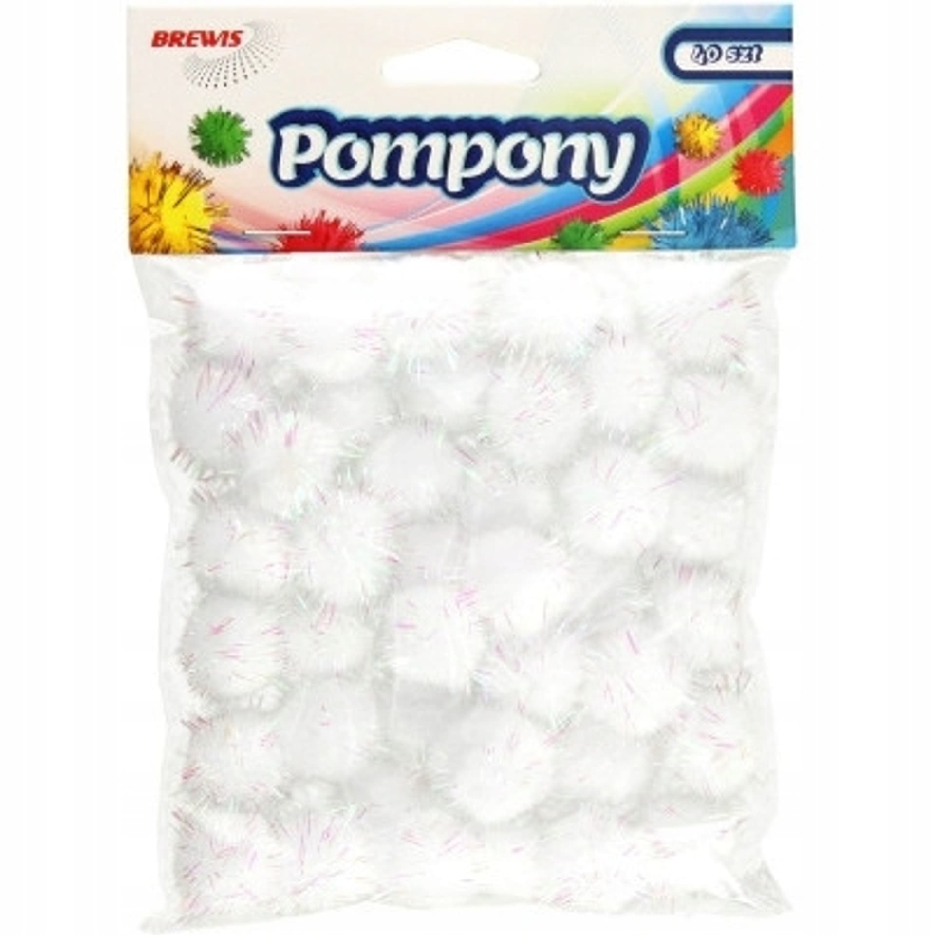 

Pompony metaliczne 2cm białe (40 szt.) POM27 BREWIS, 40 szt.) pom27 brewi