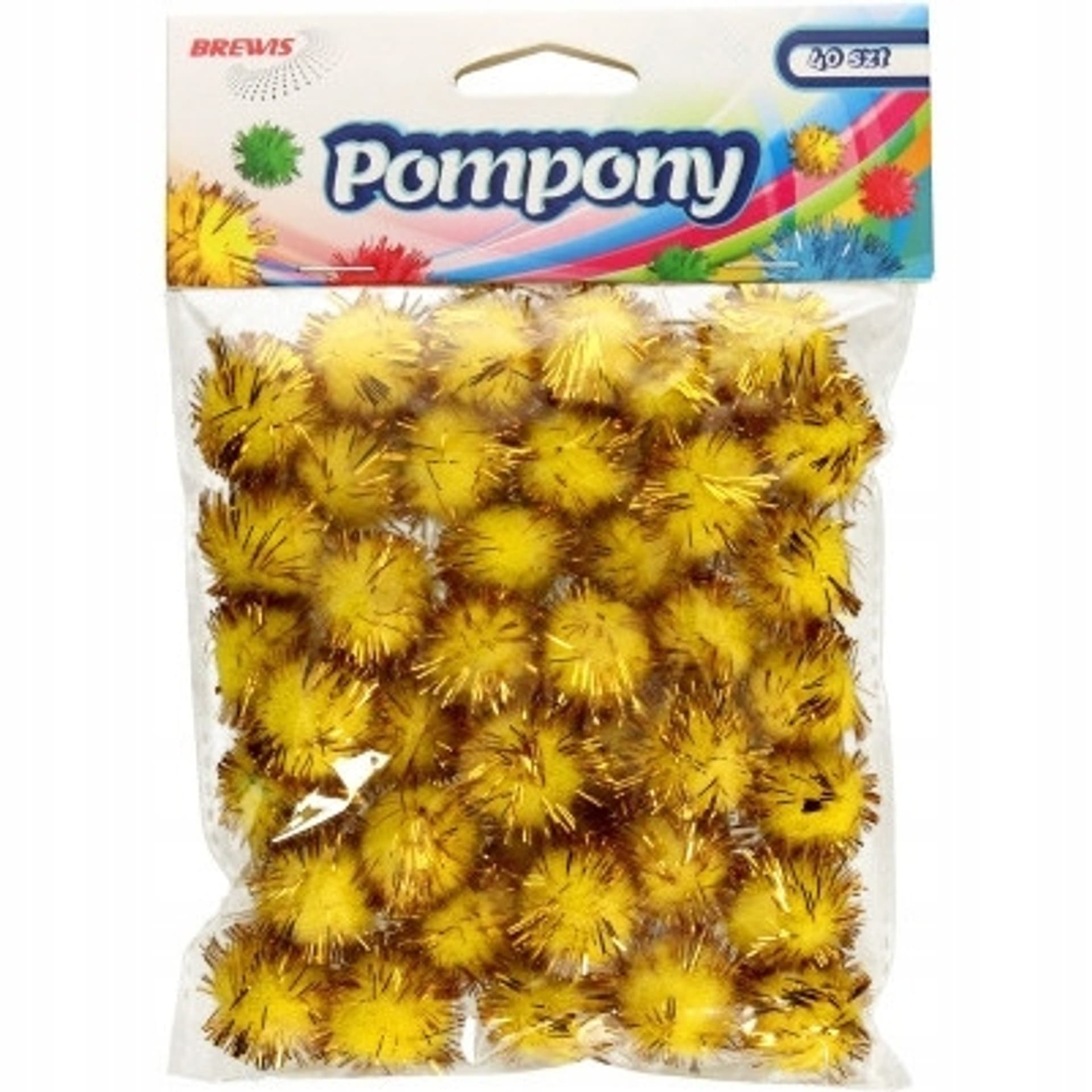 

Pompony metaliczne 2cm złote (40 szt.) POM22 BREWIS, 40 szt.) pom22 brewi