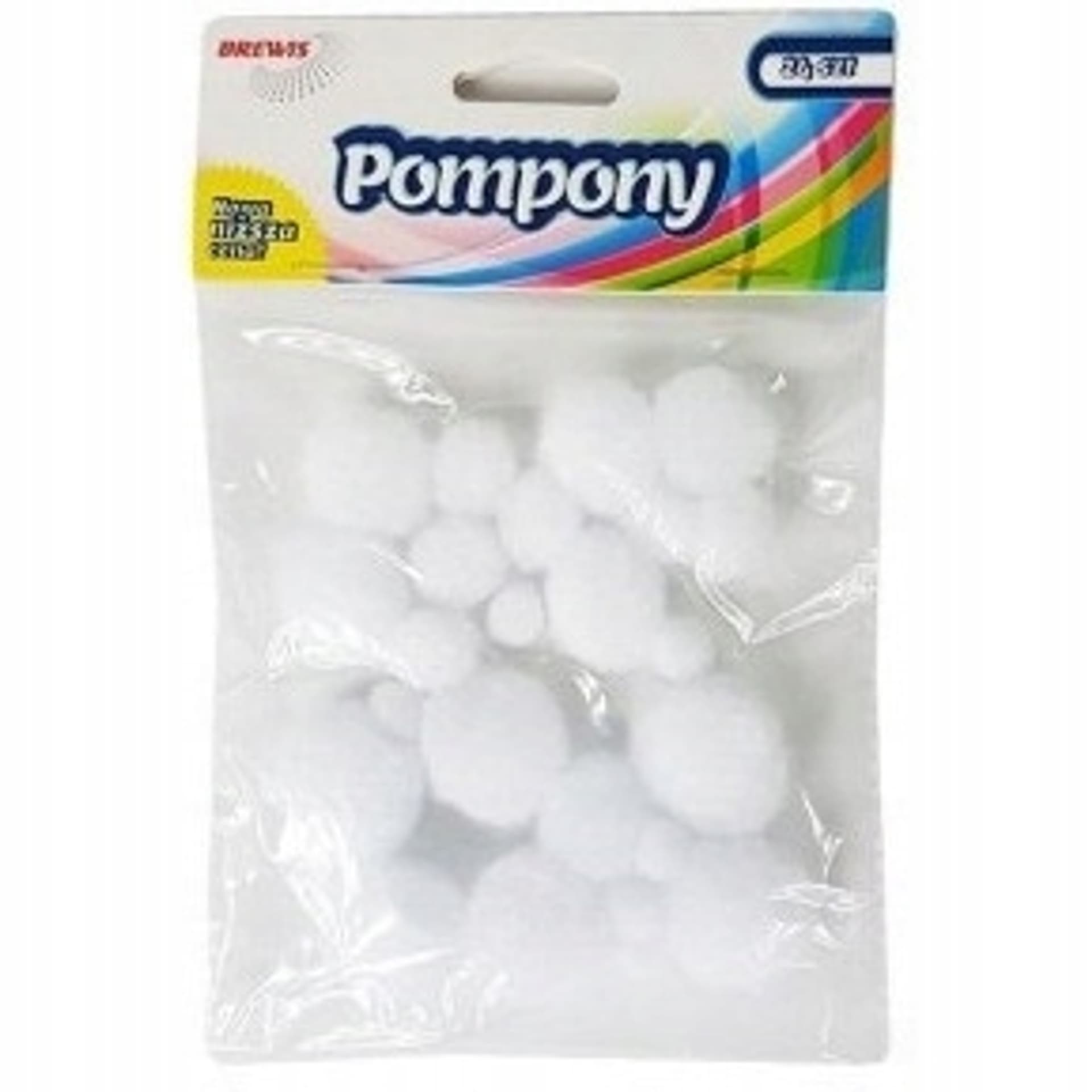 

Pompony białe 24 szt. mix rozmiarów POM04 BREWIS