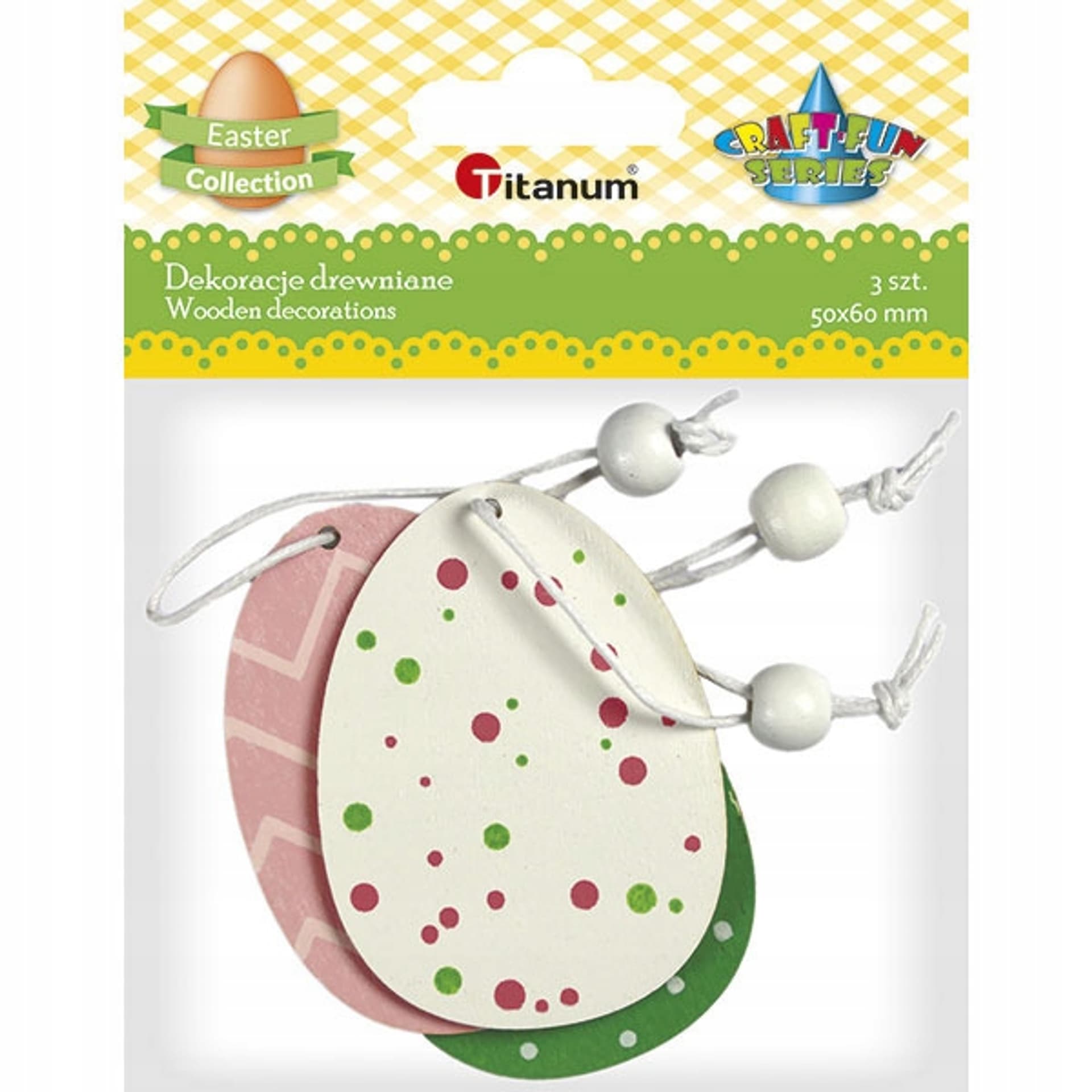 

Zawieszki drewniane PISANKI 3szt. 494411 TITANUM