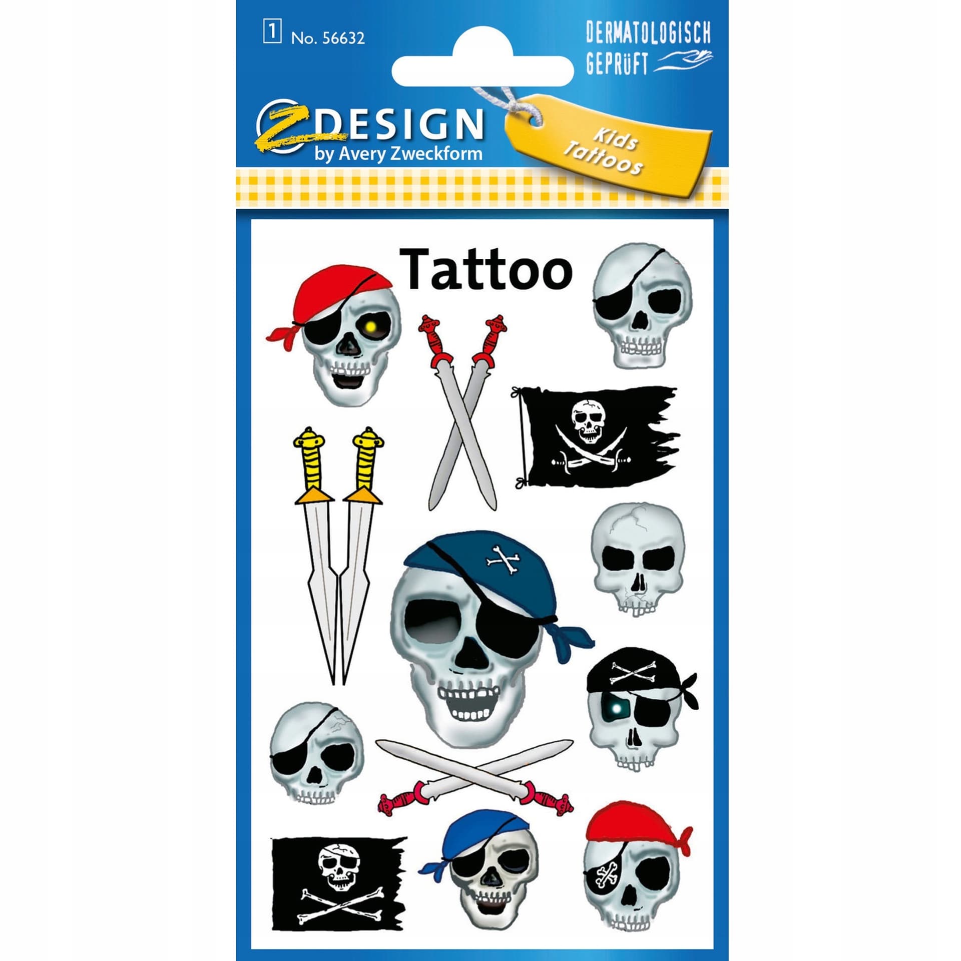 

Naklejki tatuaże dla dzieci PIRACI-CZASZKI 56632 Z-DESIGN KIDS TATTOO AVERY ZWECKFORM