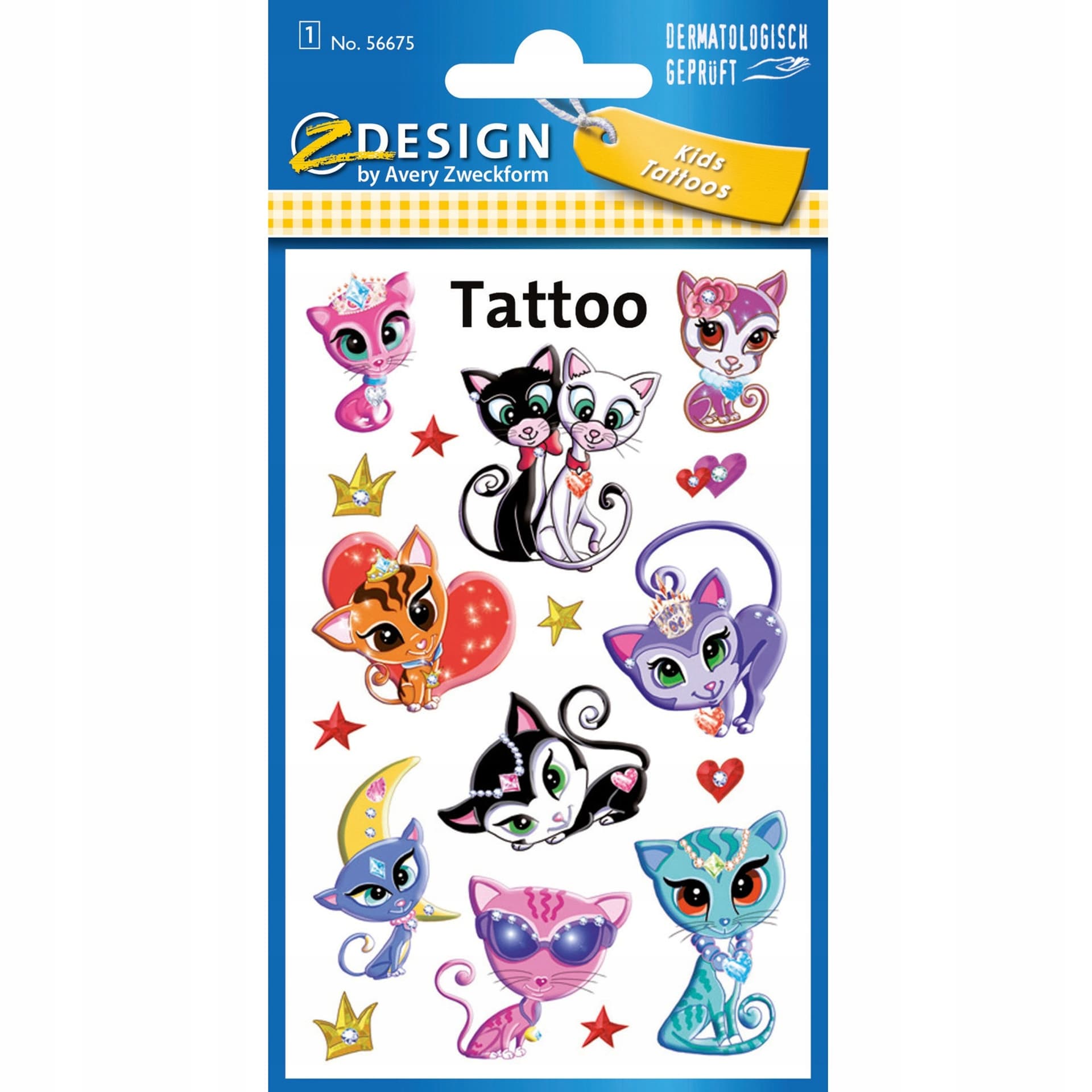 

Naklejki tatuaże dla dzieci KOTY 56675 Z-DESIGN KIDS TATTOO AVERY ZWECKFORM