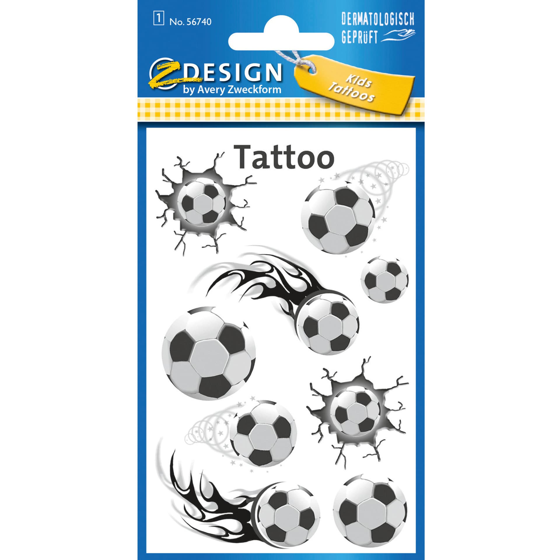 

Naklejki tatuaże dla dzieci PIŁKA 56740 Z-DESIGN KIDS TATTOO AVERY ZWECKFORM