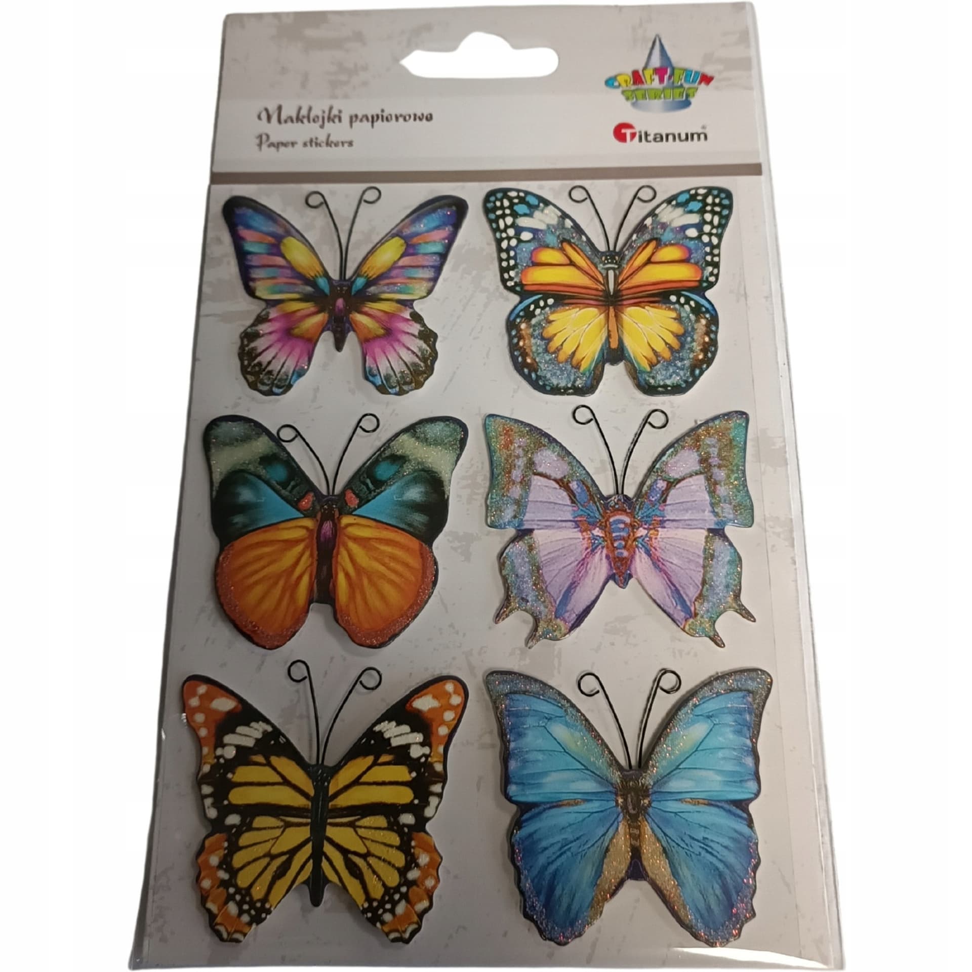 

Naklejki papierowe 3D motyle mix 6szt. 491089 TITANUM