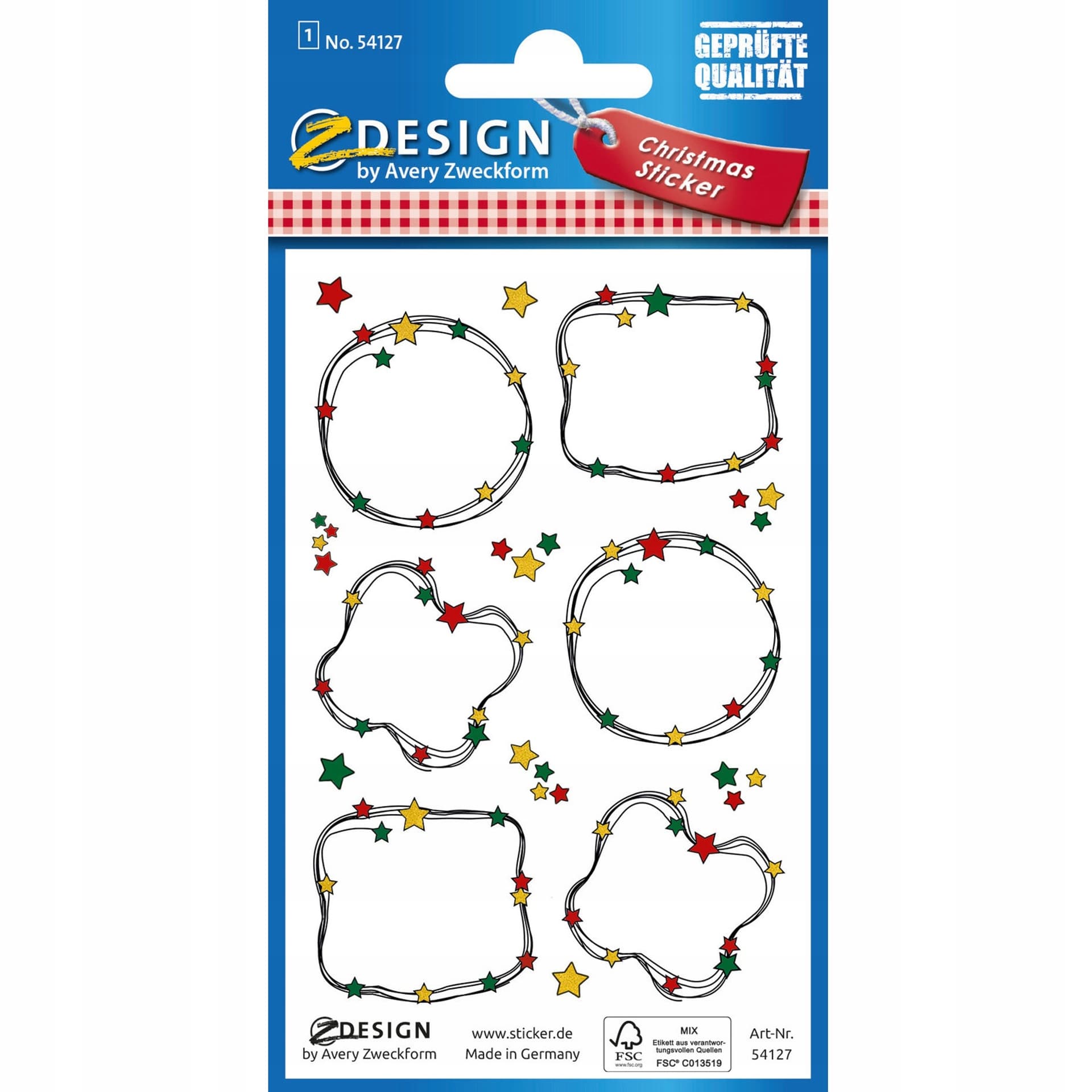 

Naklejki papierowe z tłoczeniami - ramki do ręcznego opisania Z-Design 54127 AVERY ZWECKFORM