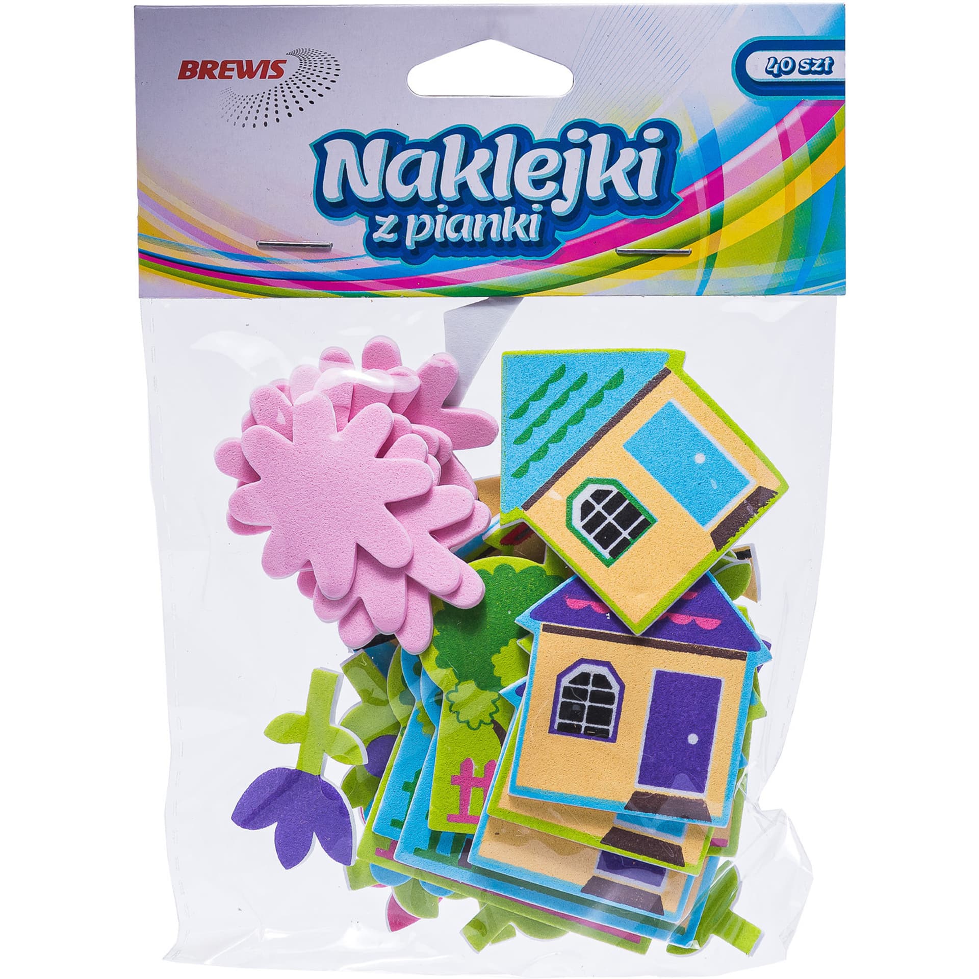 

Naklejki z pianki KWIATKI I DOMKI 40 szt. PVC51 BREWIS