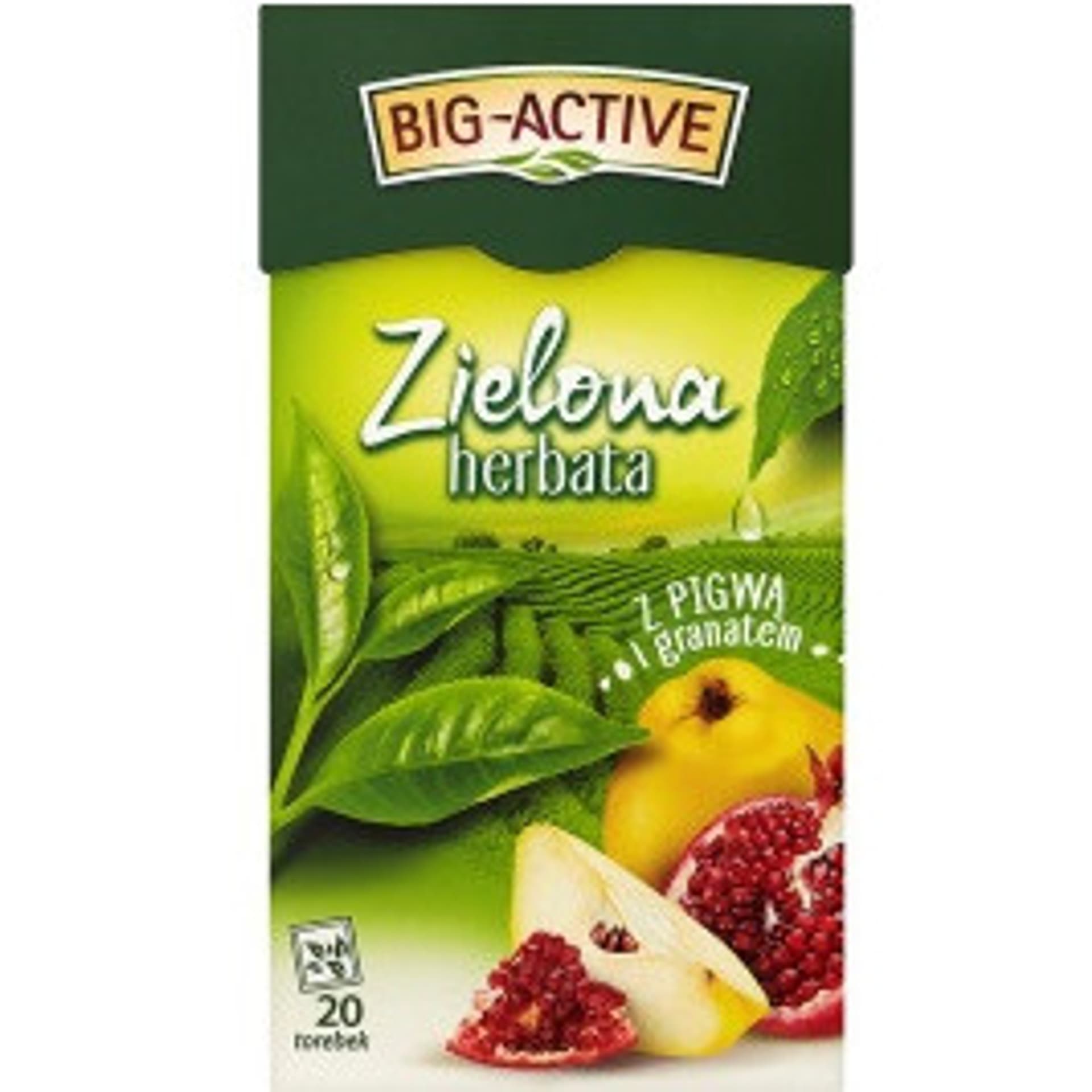 

Herbata BIG-ACTIVE zielona (20 torebek) PIGWA-GRANAT, 20 torebek) pigwa-grana