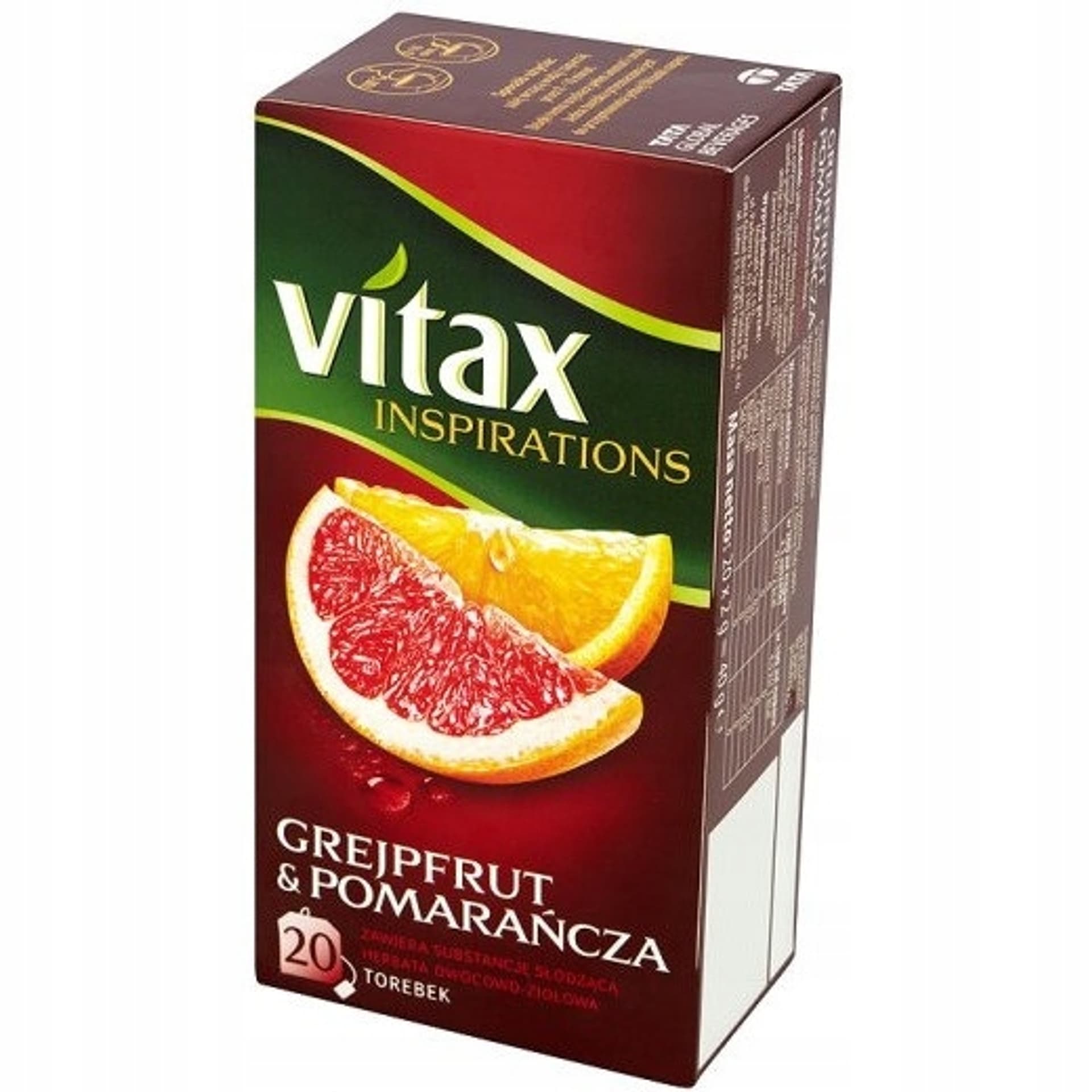 

Herbata VITAX INSPIRATIONS (20 torebek*2g) GREJPFUT&POMARAŃCZA zawieszka, 20 torebek*2g) grejpfut&pomarańcza zawieszk
