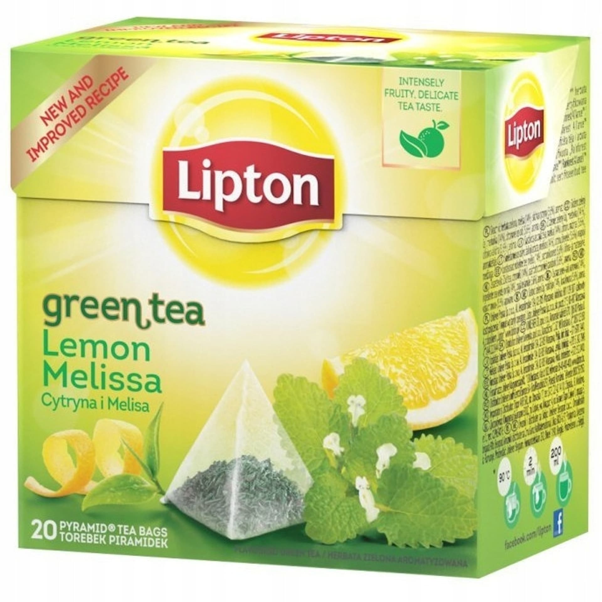 

Herbata LIPTON PIRAMID (20 torebek ) zielona z aromatem Cytryna i Melisa Lemon & Melisa 32g, 20 torebek ) zielona z aromatem cytryna i melisa lemon & melisa 32