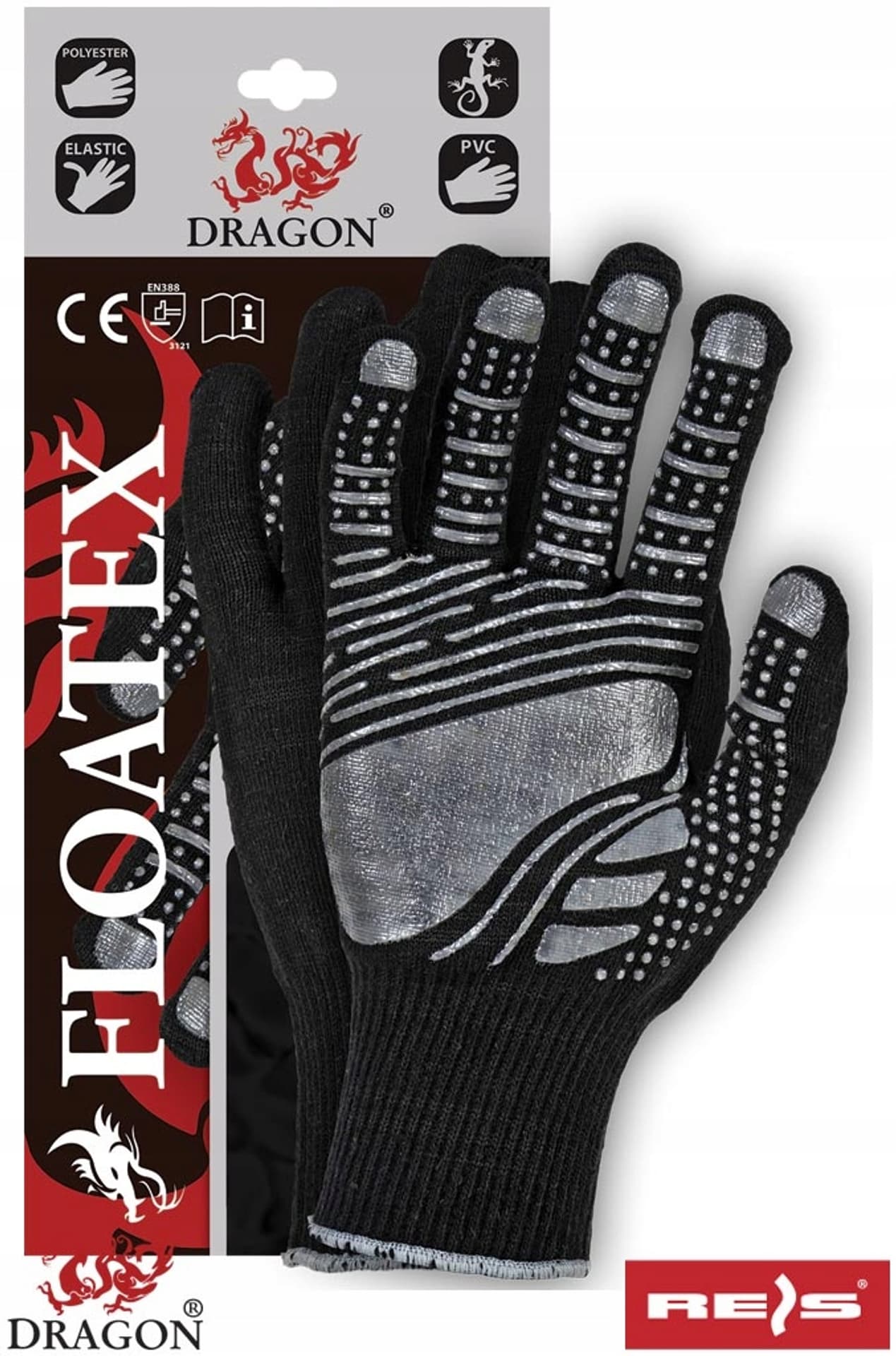 

Rękawice REIS DRAGON FLOATEX BS powlekane czarno-szare roz.10/XL