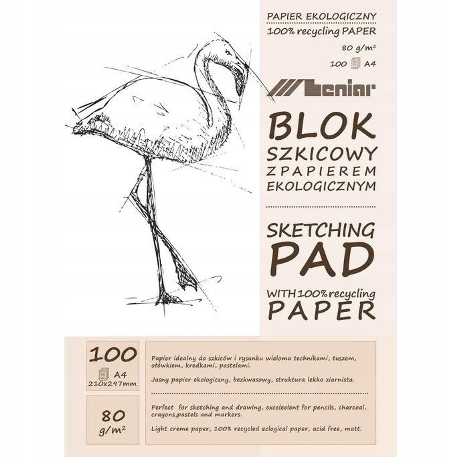

Blok szkicownik A4 100k 60g papier jasny 90891 LENIAR