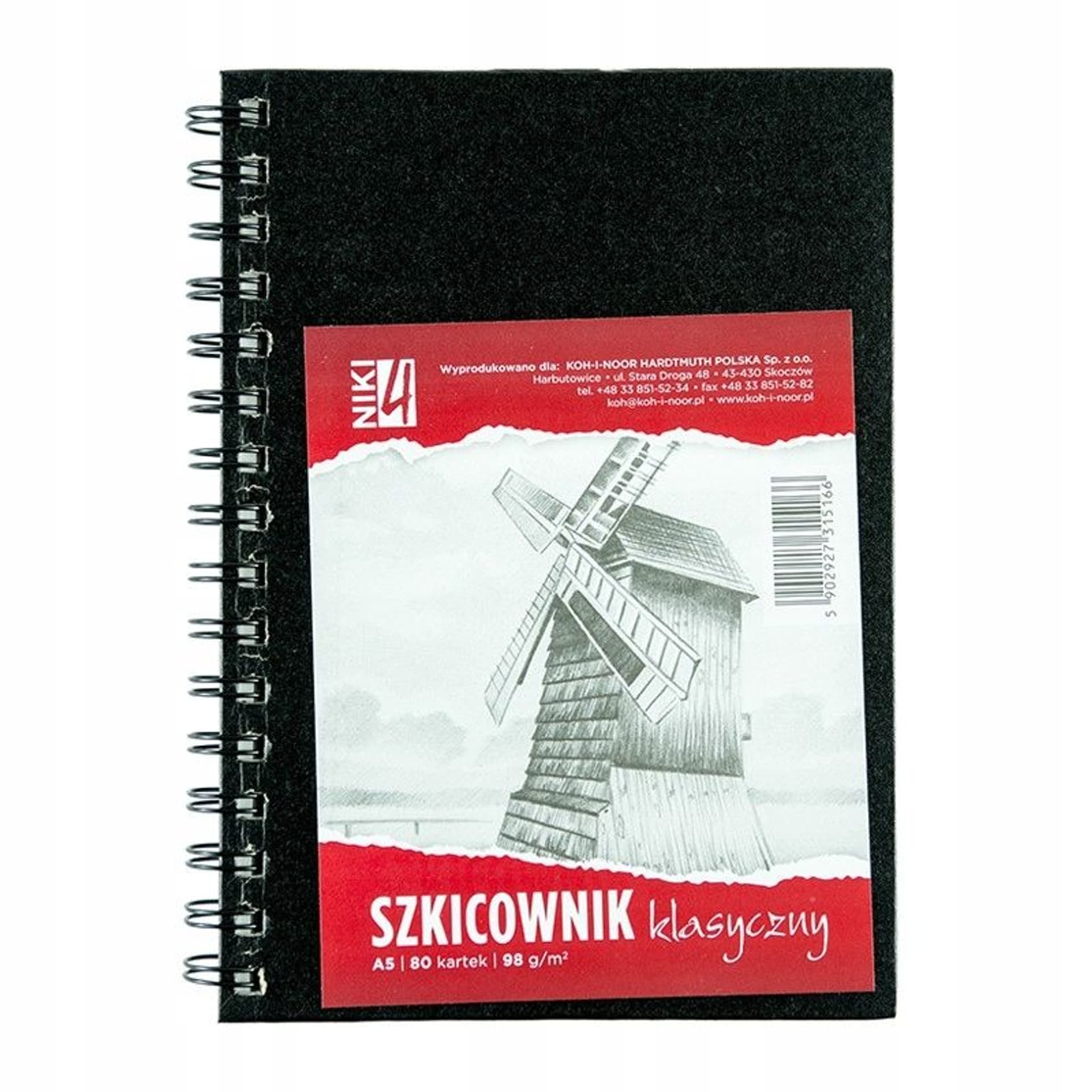 

Szkicownik A5 98g. 80kartek spirala po długim boku BLO-SZA59S KOH-I-NOOR