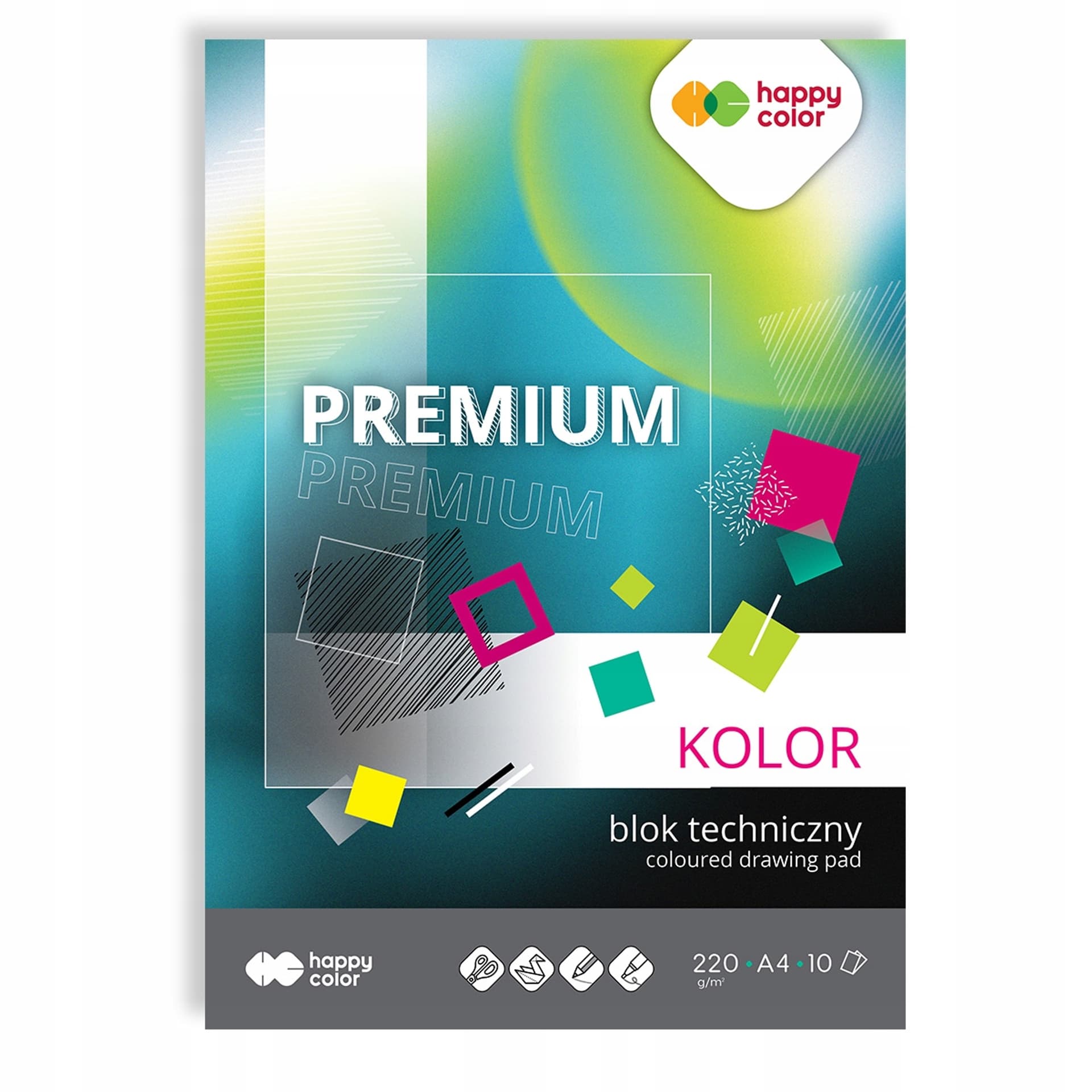 

Blok techniczny A4 220g 10 kolorów PREMIUM HA 3722 2030-09 HAPPY COLOR