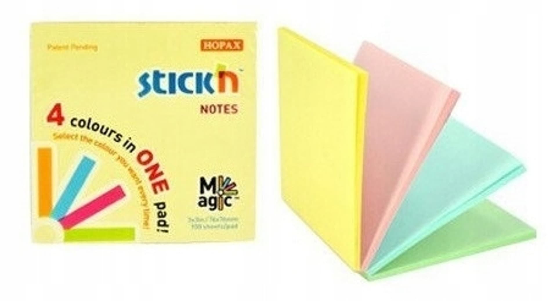 

Bloczek STICK"N MAGIC PAD 76x76mm pastel mix kolorów 21574