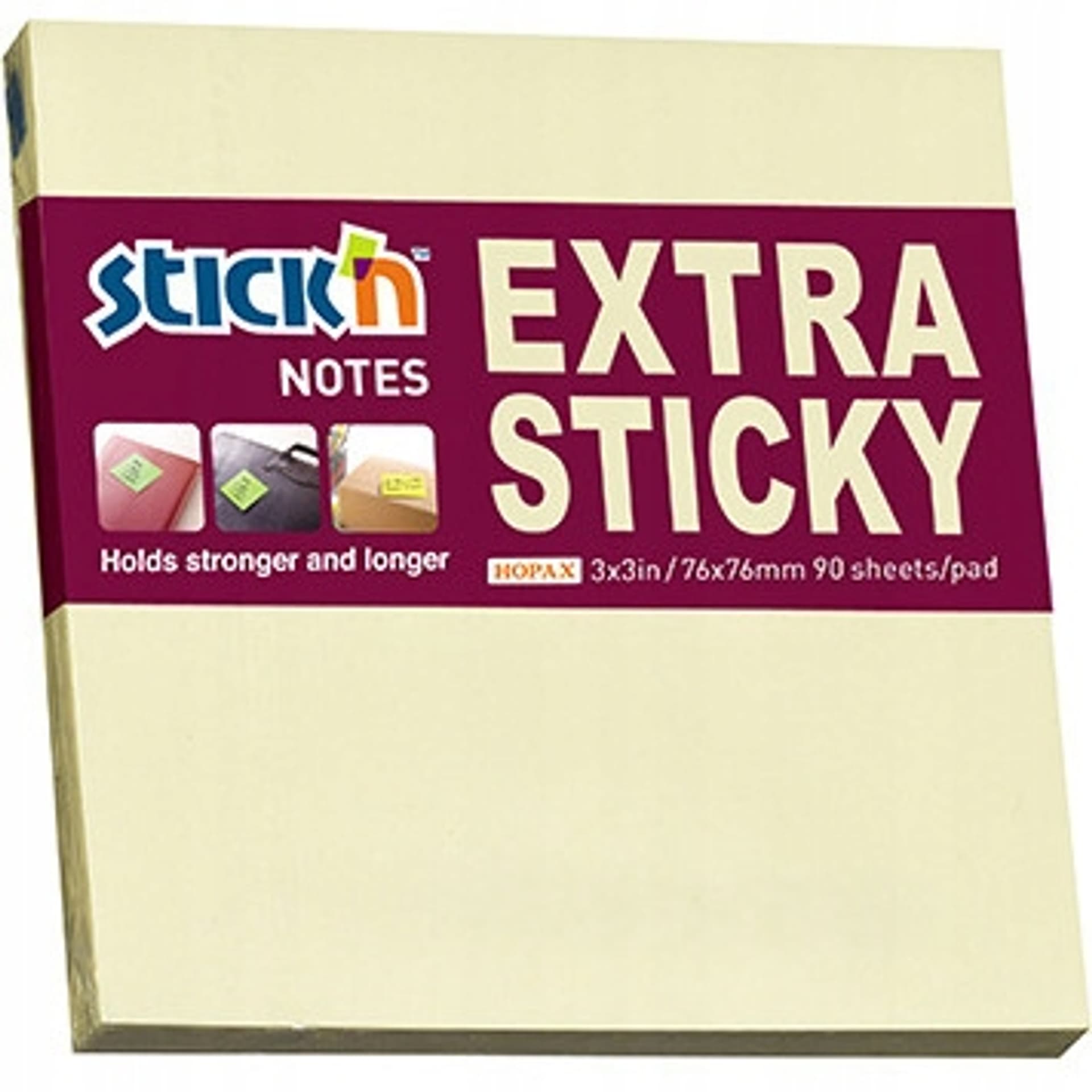 

Notes samoprzylepny EXTRA STICKY 76x76 żółty pastel 90k STICK`N 21660