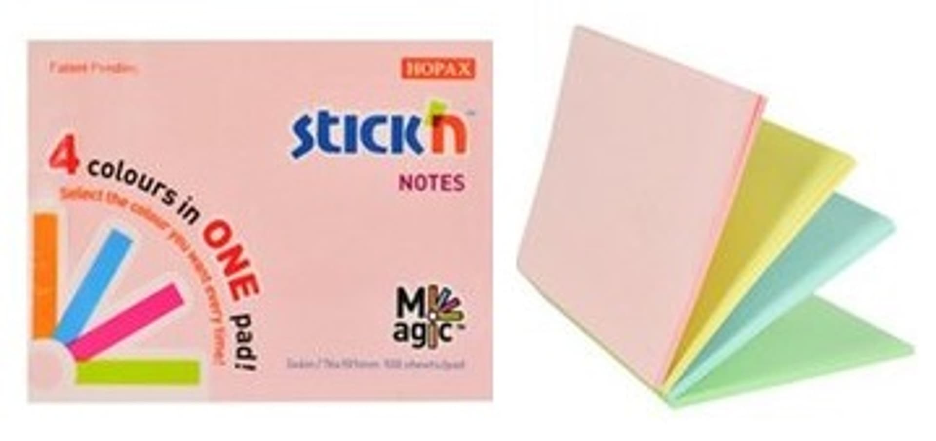 

Bloczek STICK"N MAGIC PAD 76x101mm neon mix kolorów 21572