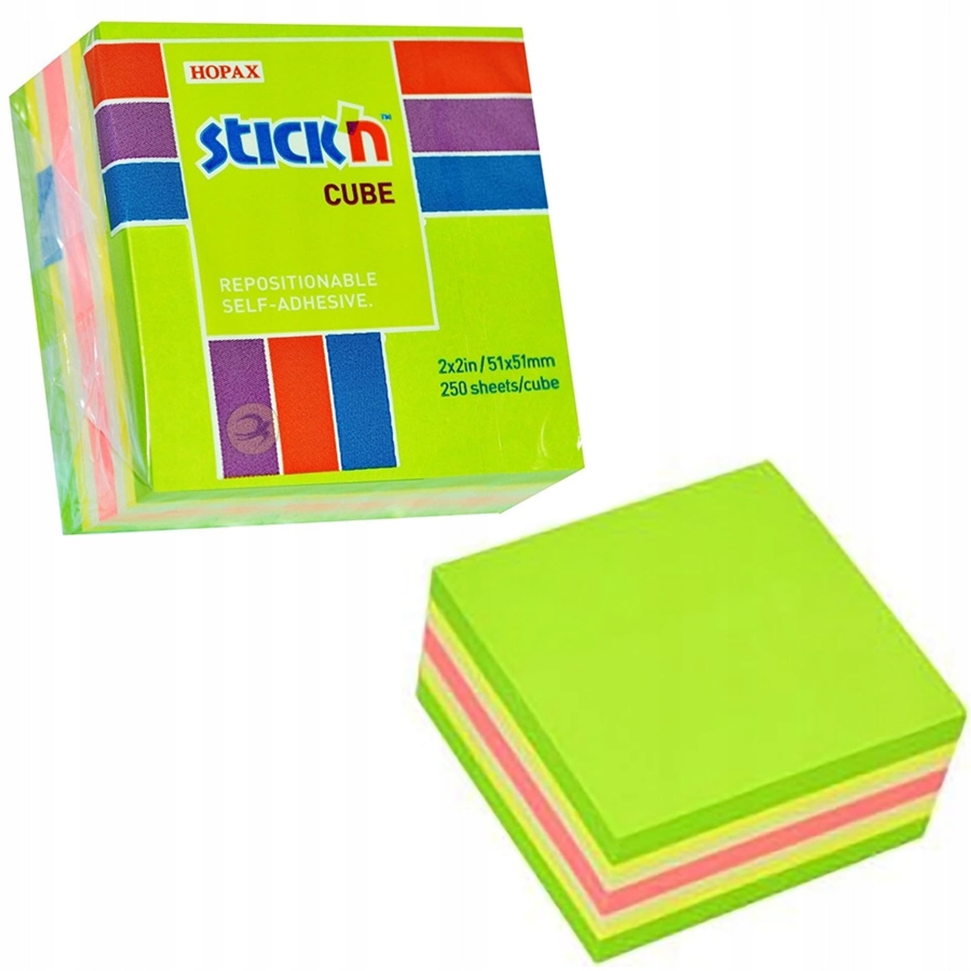 

Bloczek STICK"N 51x51mm zielony-mix neon i pastel 21534