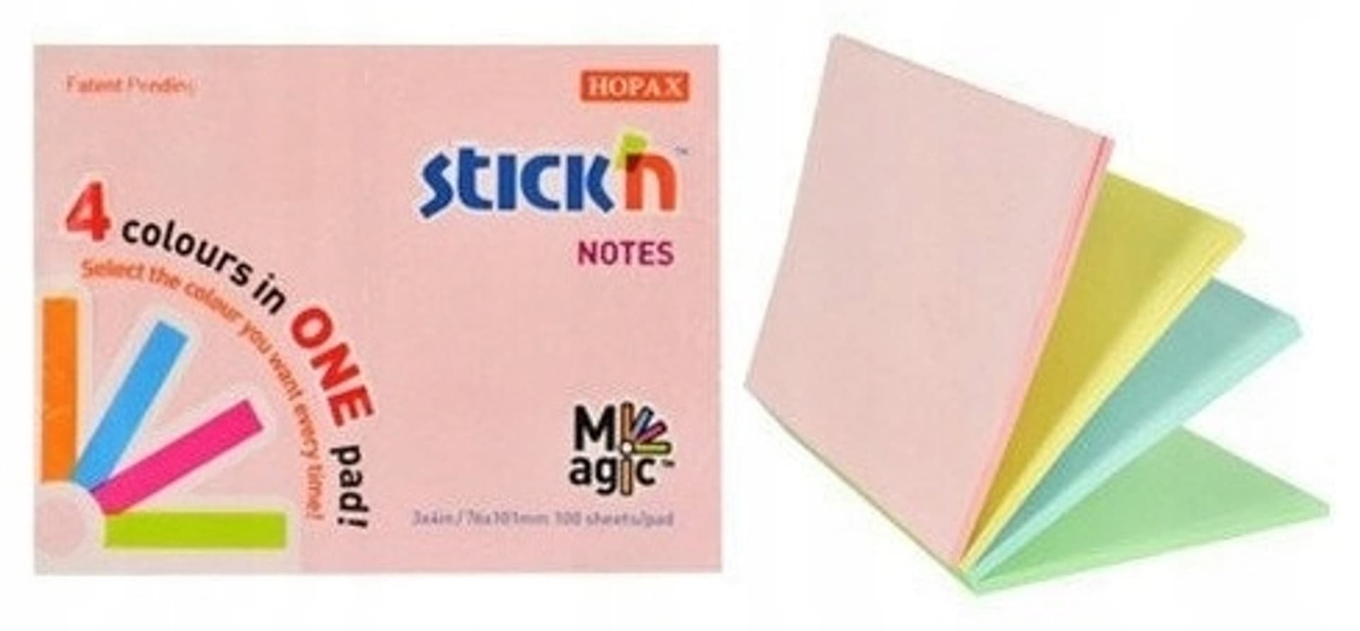 

Bloczek STICK"N MAGIC PAD 76x101mm pastele mix kolorów 21575