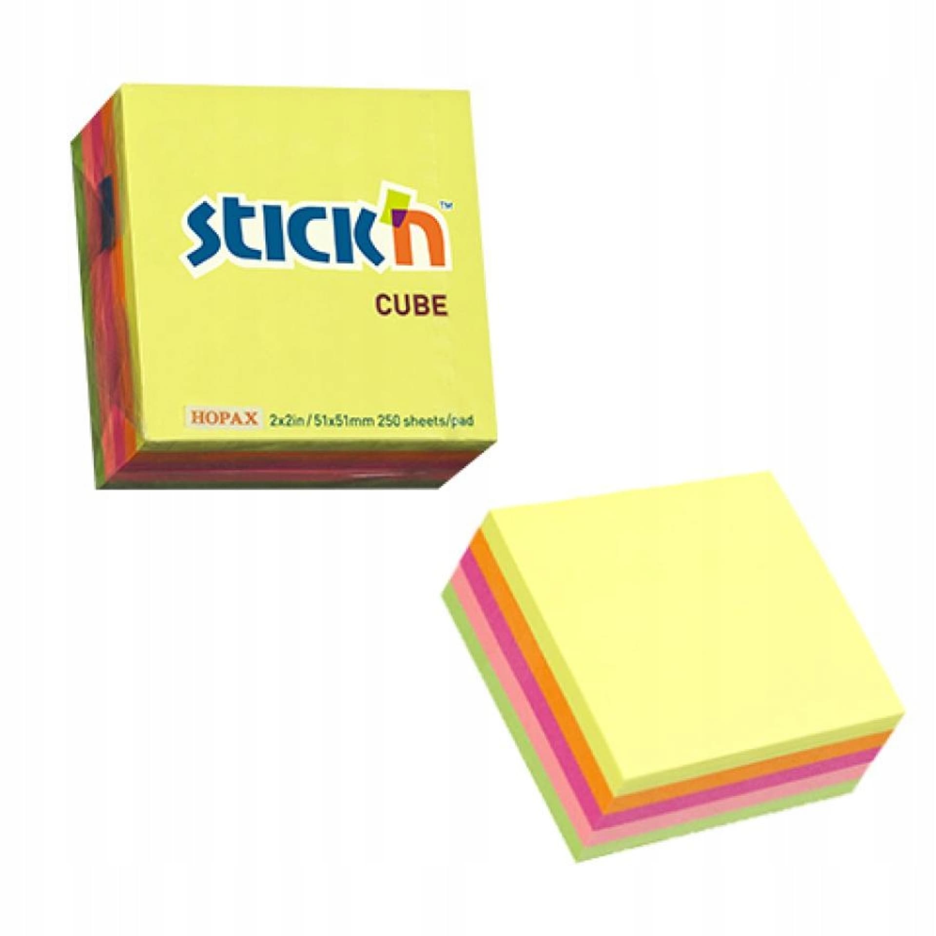 

Bloczek STICK"N 51x51mm mix 5 kolorów neonowych 21203