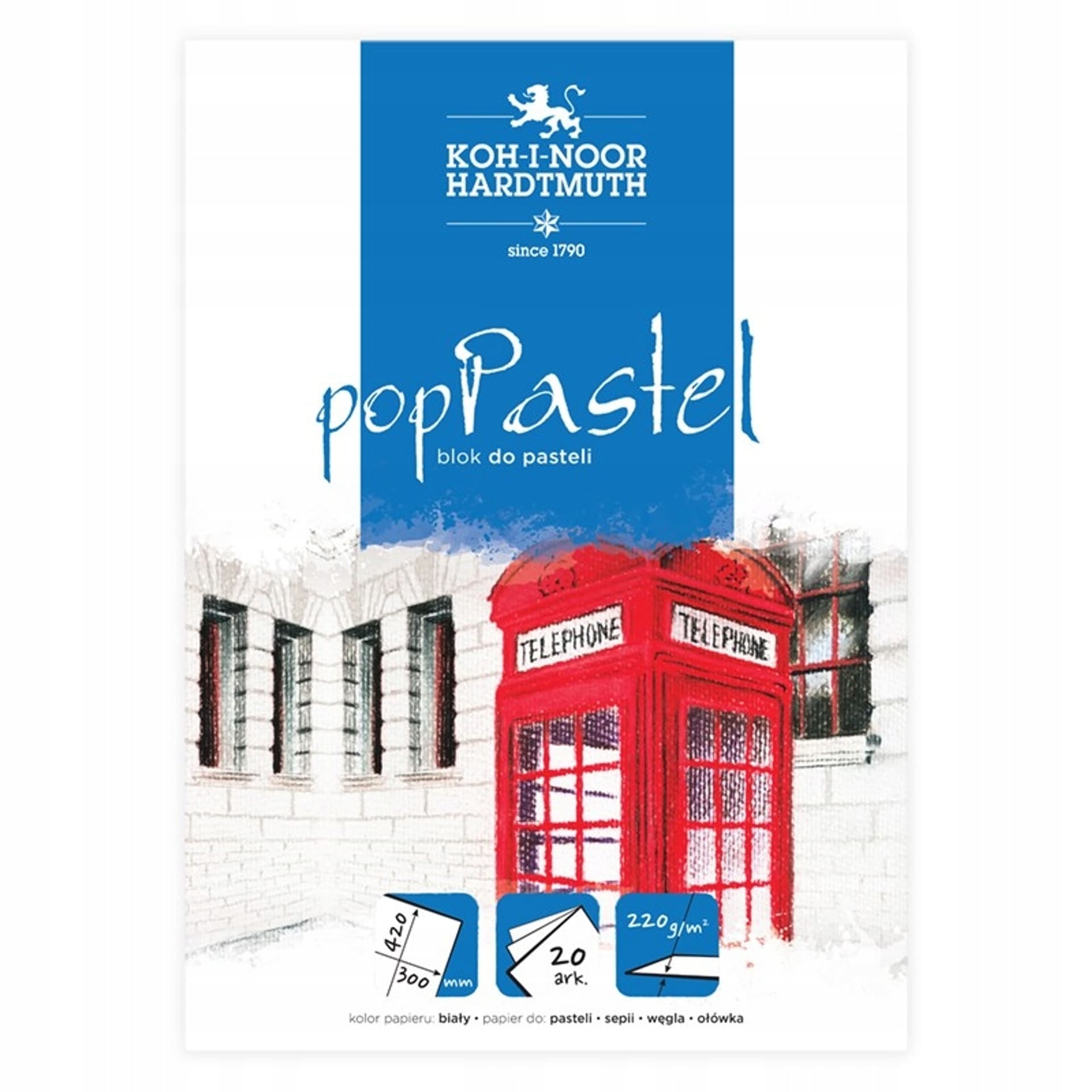 

Blok do pasteli 300x420mm 20k 220g biały POP PASTEL BLO-PA300 KOH-I-NOOR
