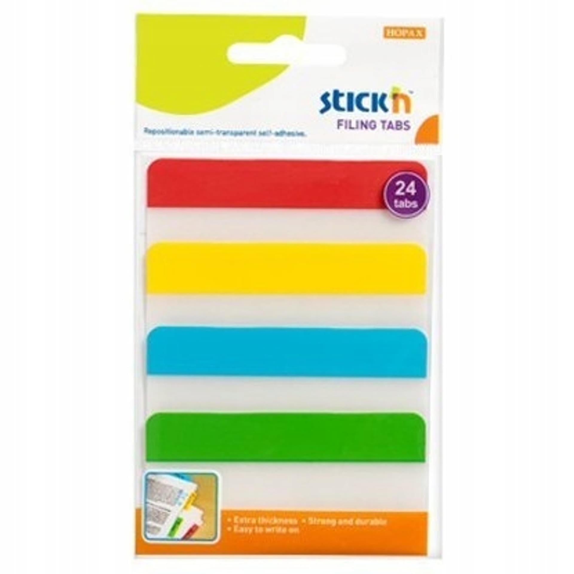 

Przekładki indeksujące przeźroczyste 38x76mm 4 kolory 21609 STICK'N