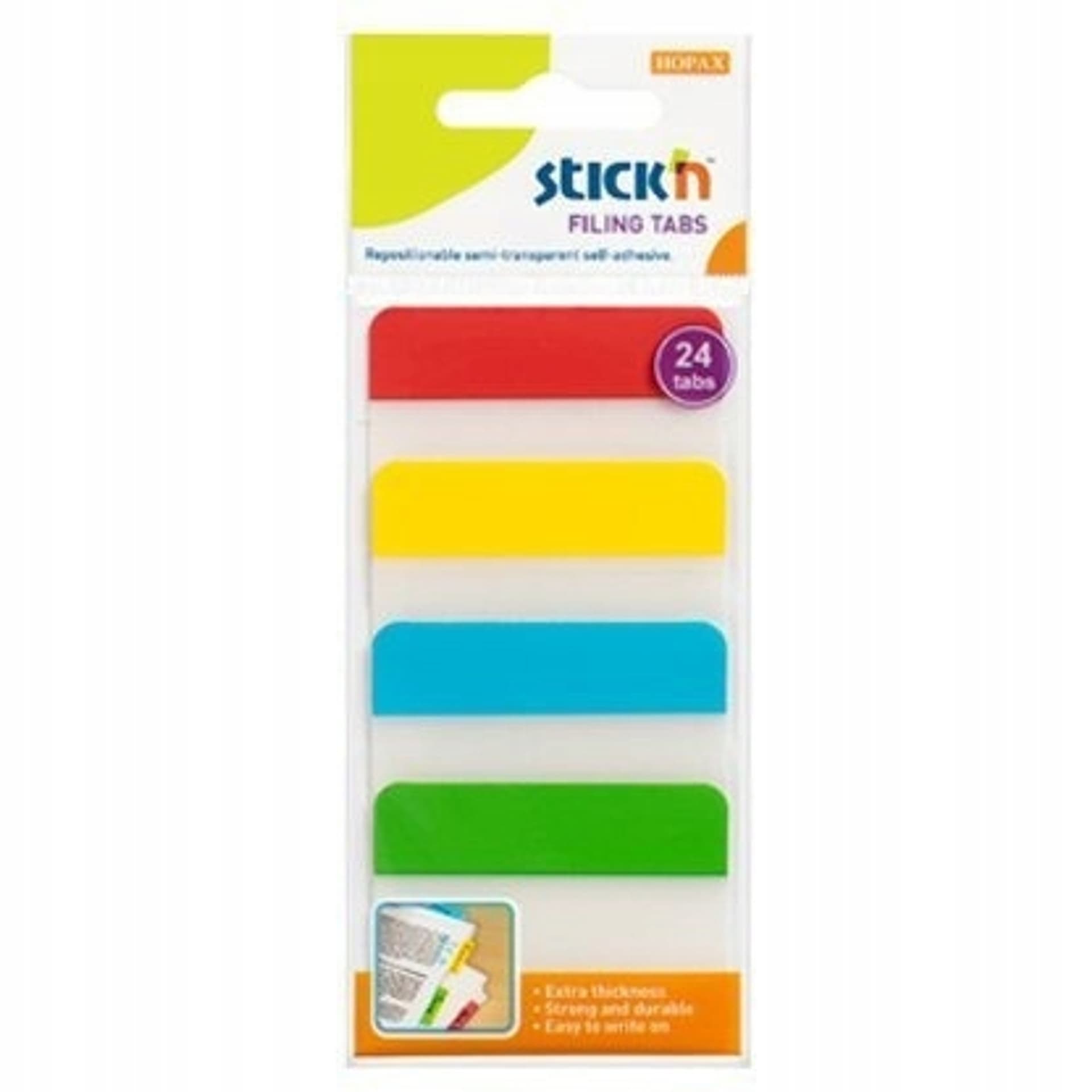 

Przekładki indeksujące przeźroczyste 38x51mm 4 kolory 21608 STICK'N