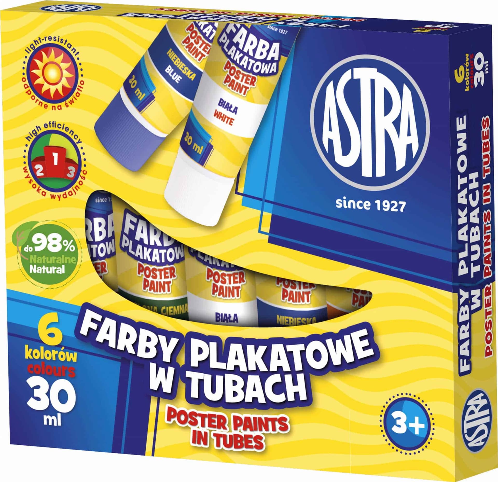 

Farby plakatowe 6 kolorów 30ml tuba 83119900 ASTRA