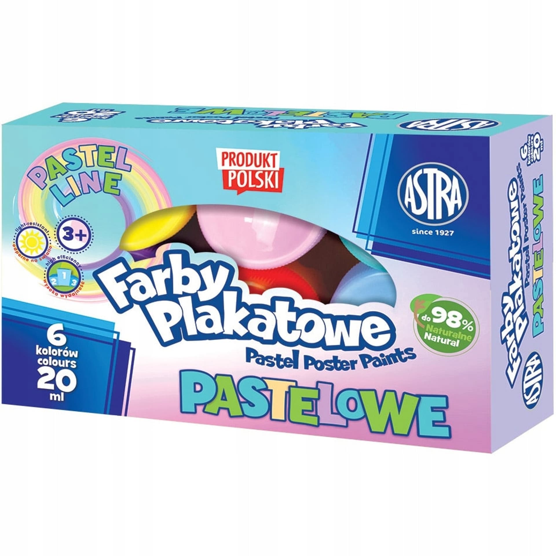 

Farby plakatowe pastelowe 6 kol. 20ml 301121001 ASTRA
