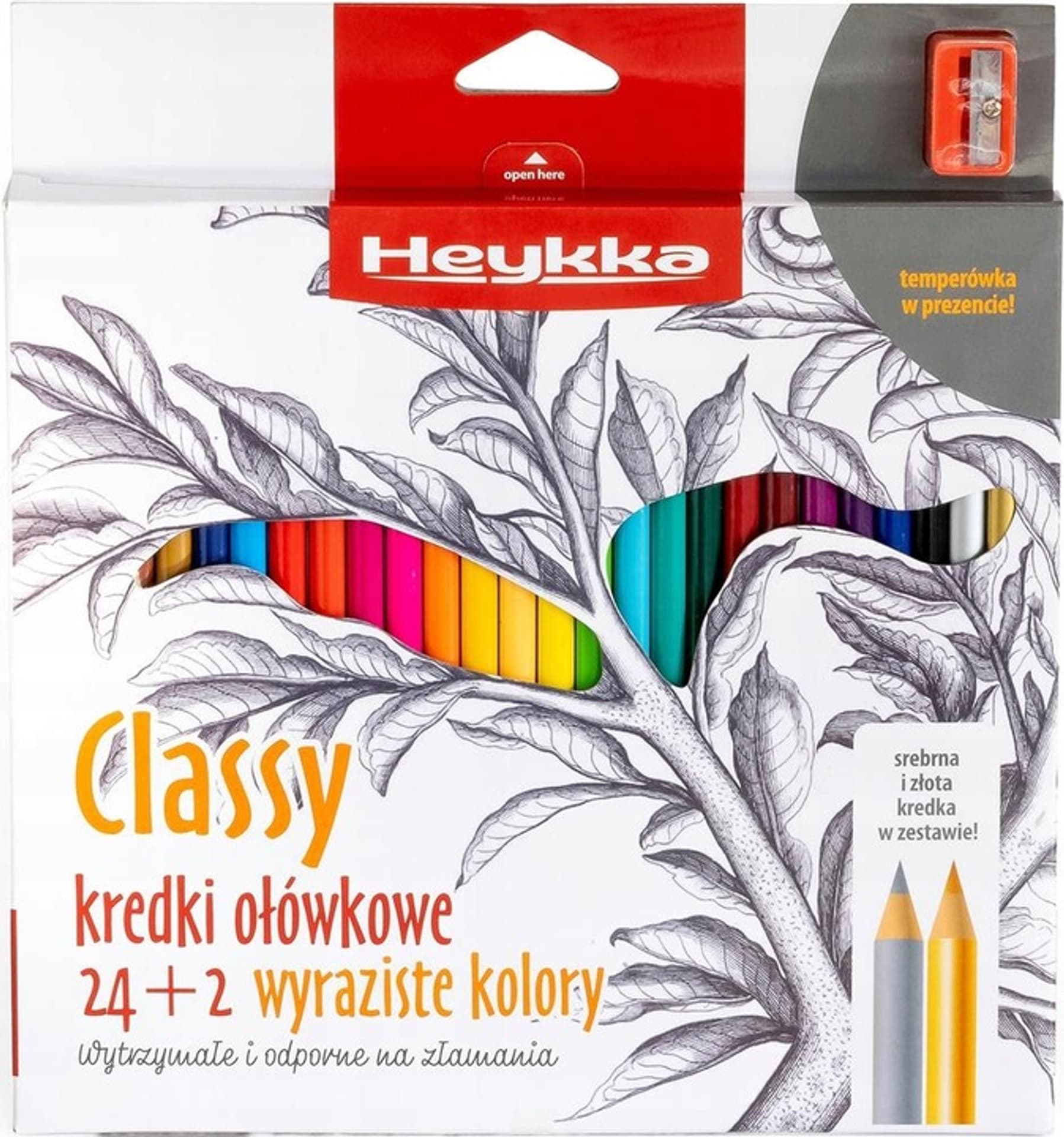 

Kredki ołówkowe Classy trójkątne z temperówką 24szt. HEYKKA (609008)