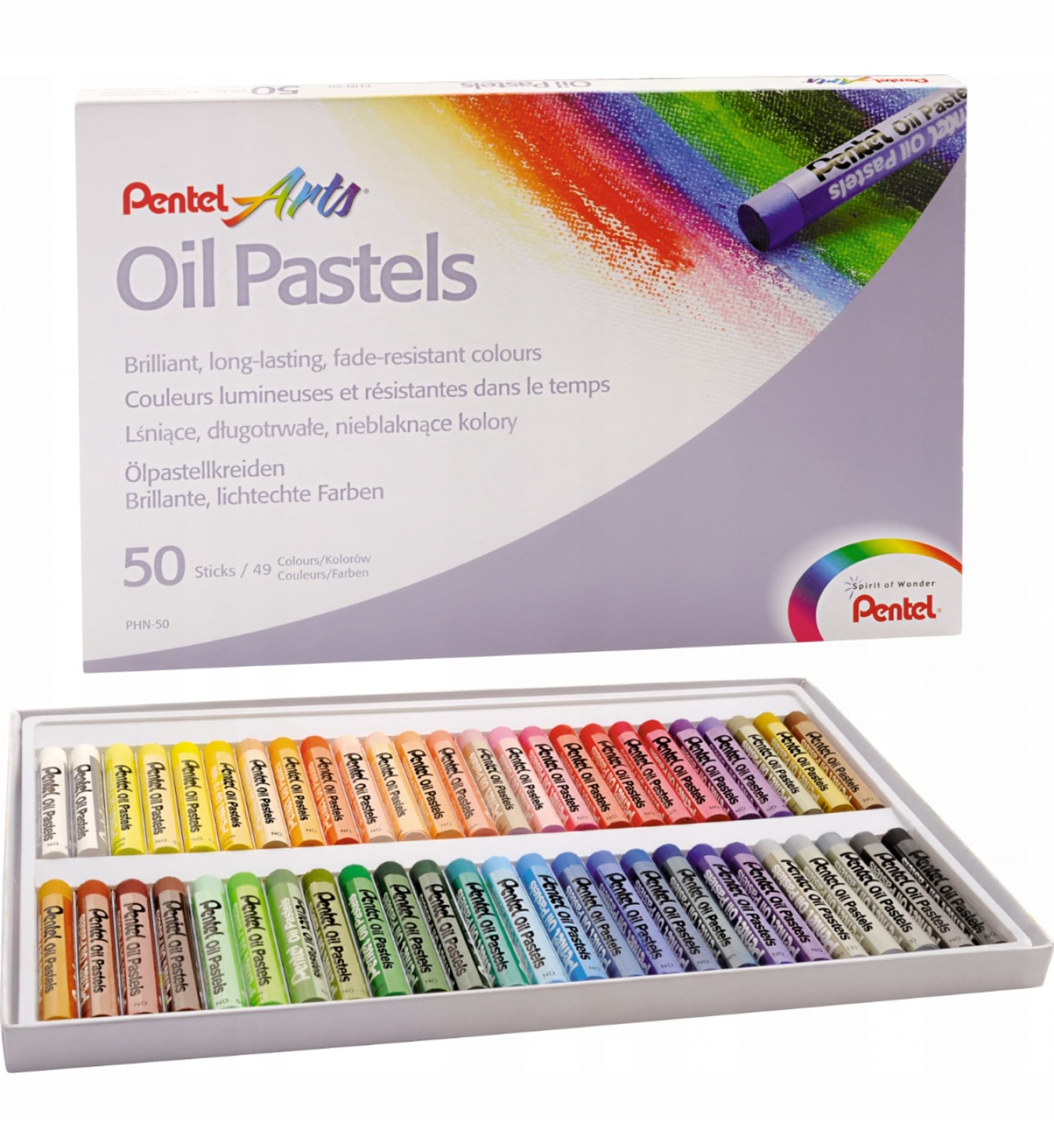 

Kredki pastele olejne PENTEL 50kolorów PHN50