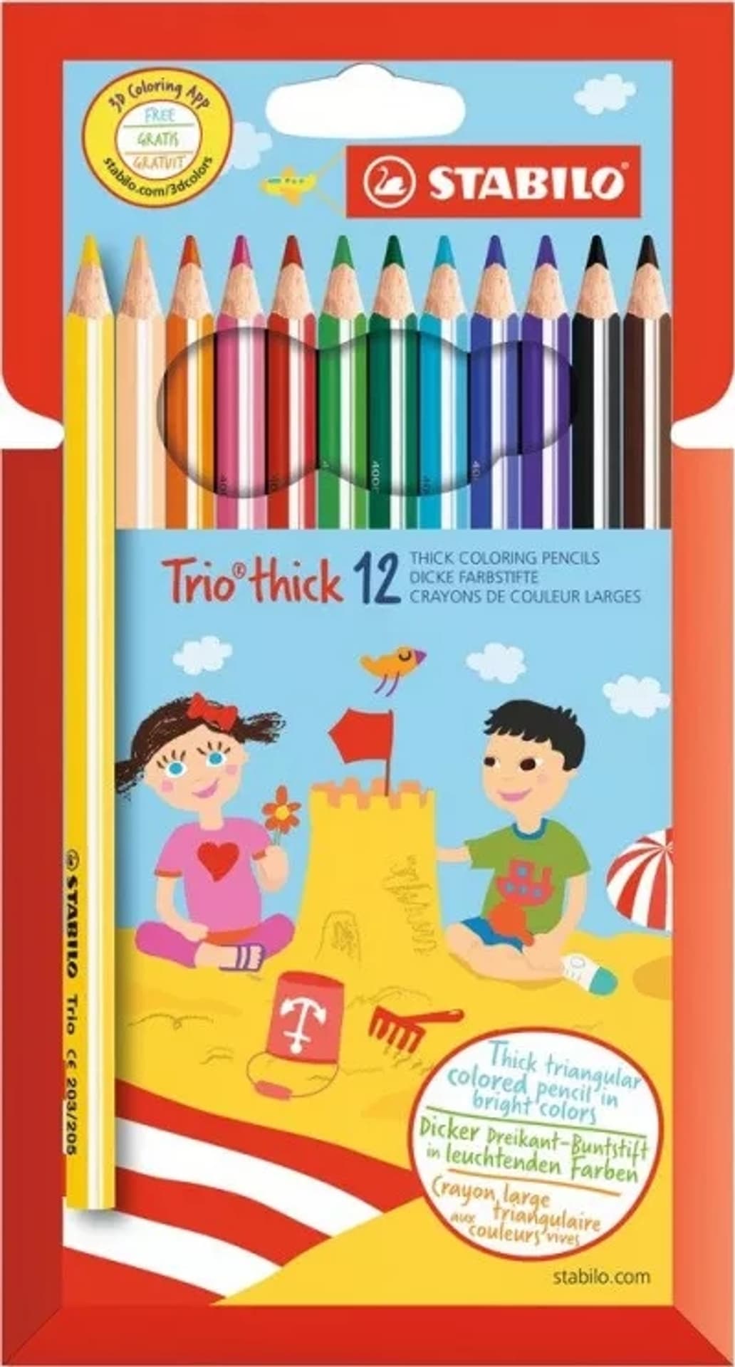 

Kredki trójkątne STABILO Trio grube etui 12kolorów 203/12-01