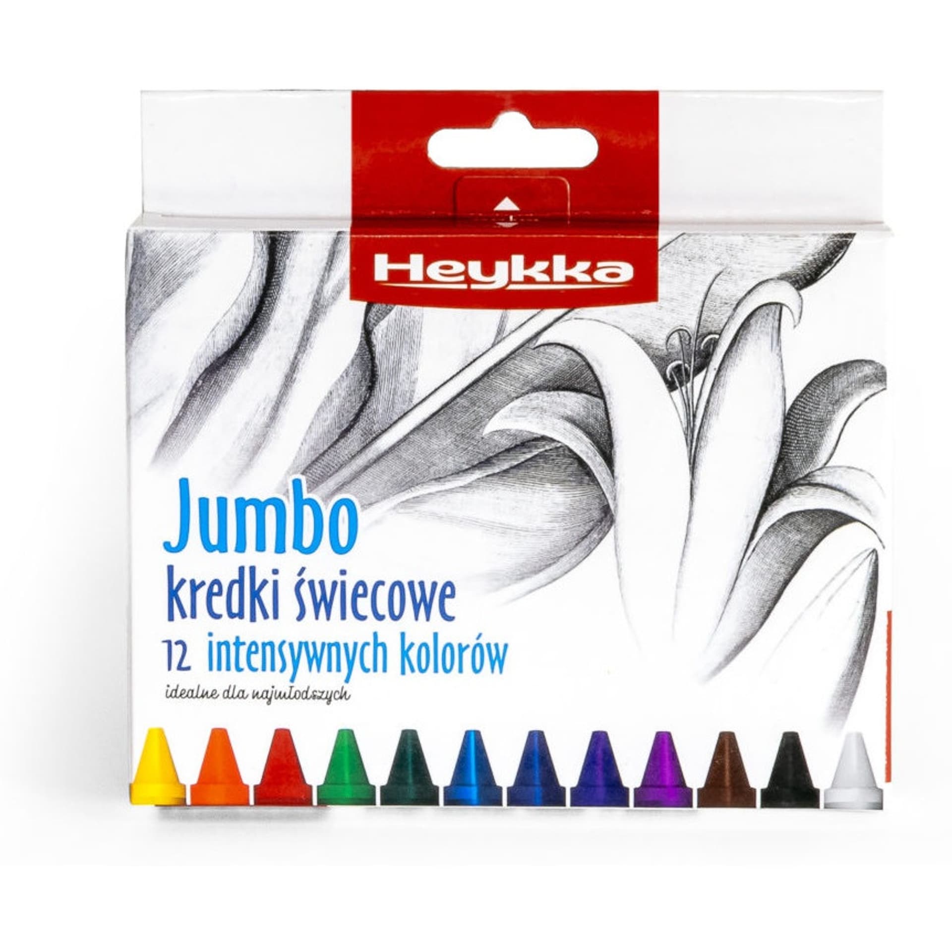 

Kredki świecowe JUMBO 12szt. HEYKKA (610401)