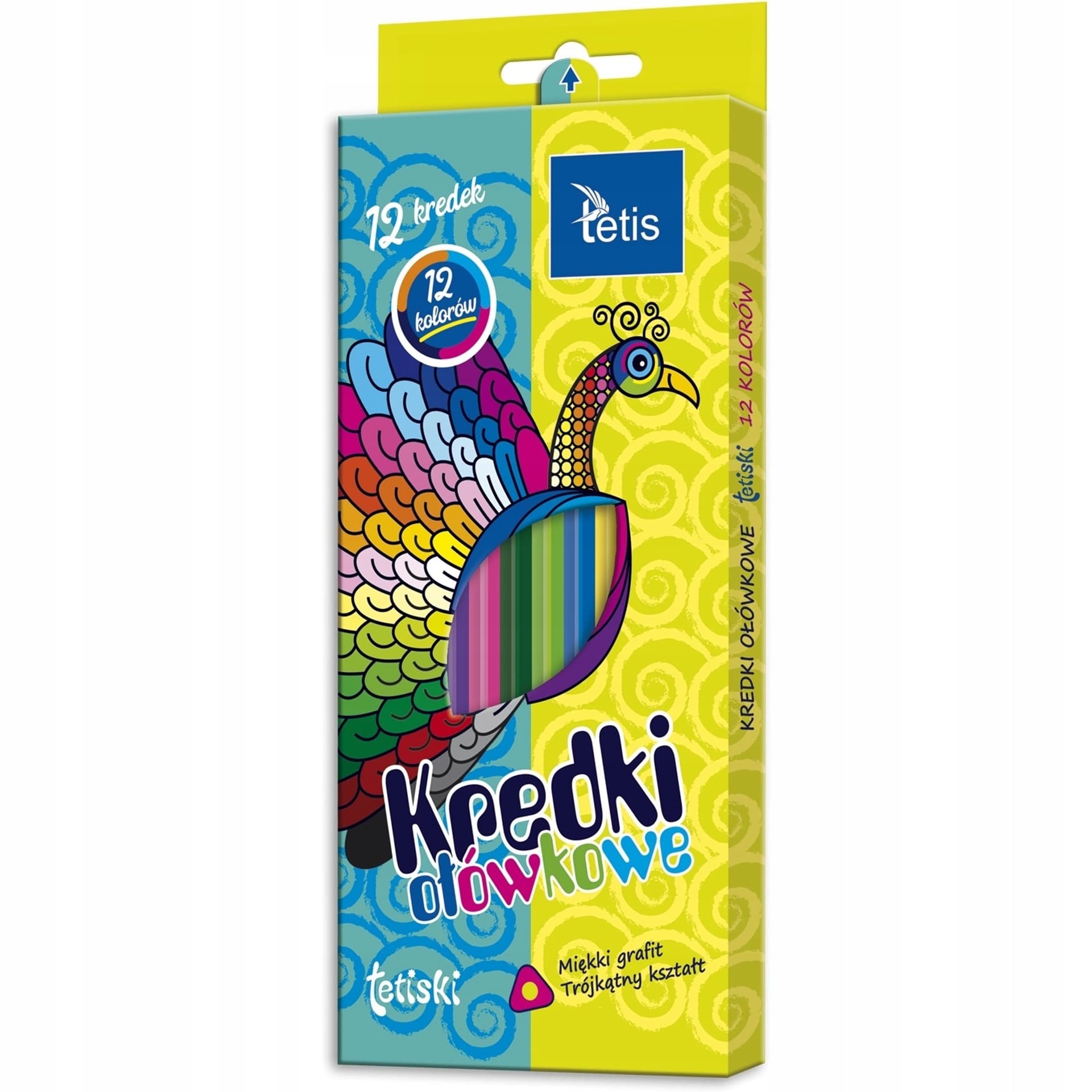 

Kredki TETISKI trójkątne 12 kol. KT003-AB TETIS