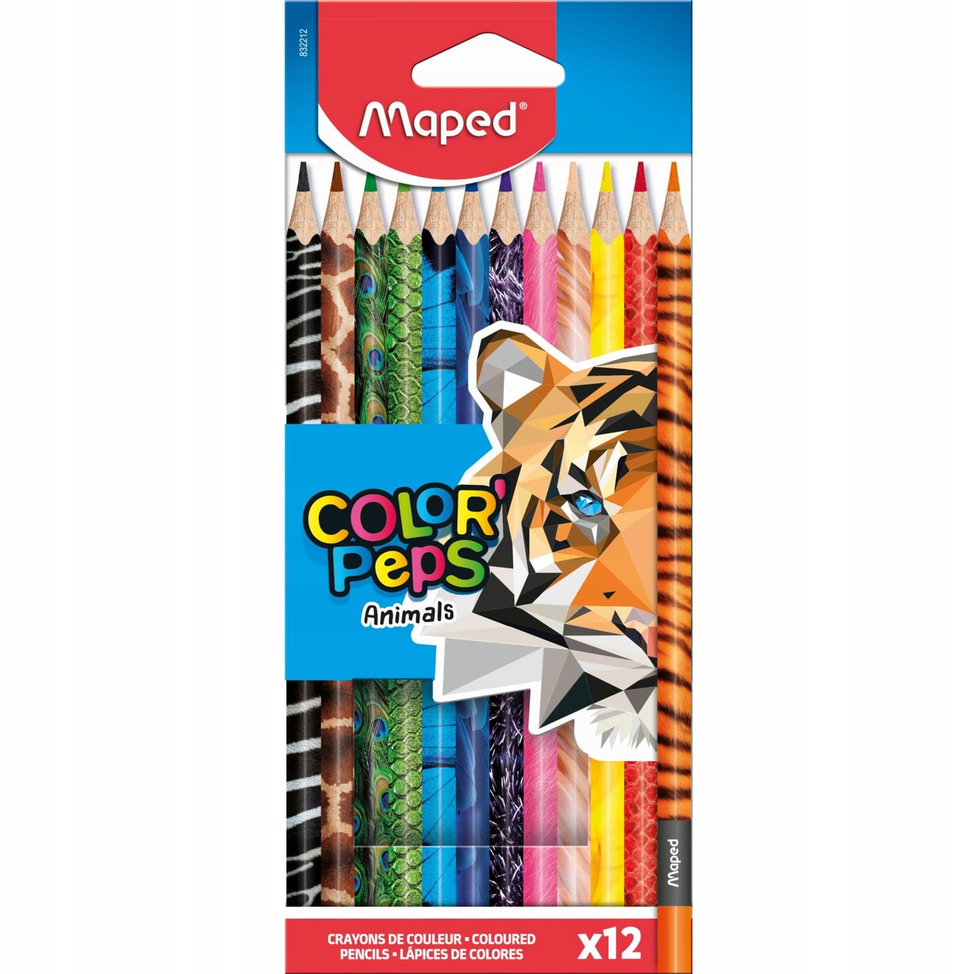 

Kredki Colorpeps animals trójkątne 12 szt pud. z zaw. 832212 MAPED