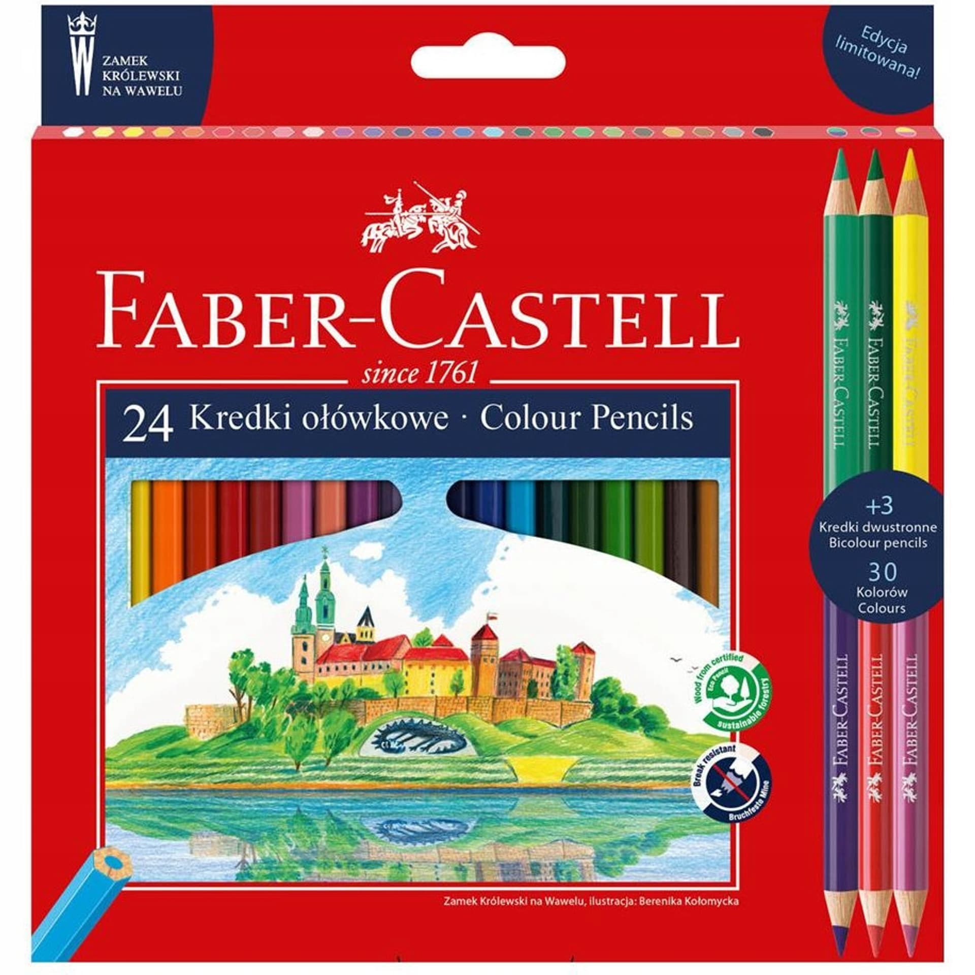 

Kredki ołówkowe ZAMEK 24kolory + 3 kredki dwustronne edycja limitowana 201481 FABER-CASTELL