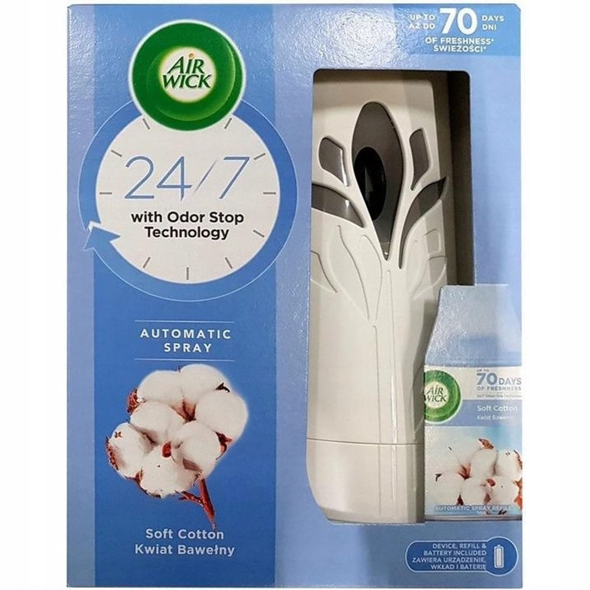 

Odświeżacz AIR WICK Freshmatic 250ml urządzenie+wkład Kwiat Bawełny