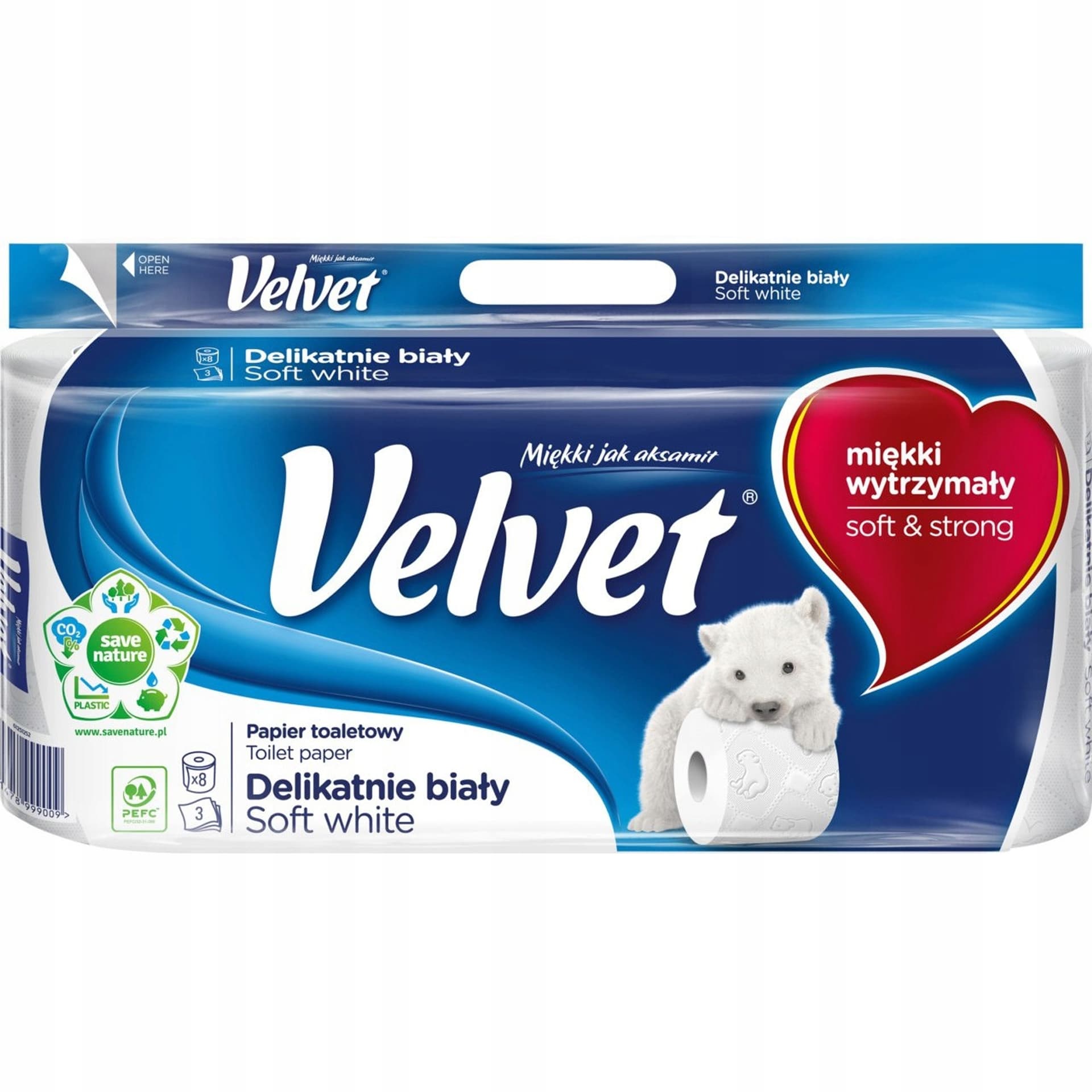 

Papier toaletowy delikatnie biały(8szt.) 3 warstwy VELVET, 8szt.) 3 warstwy velve