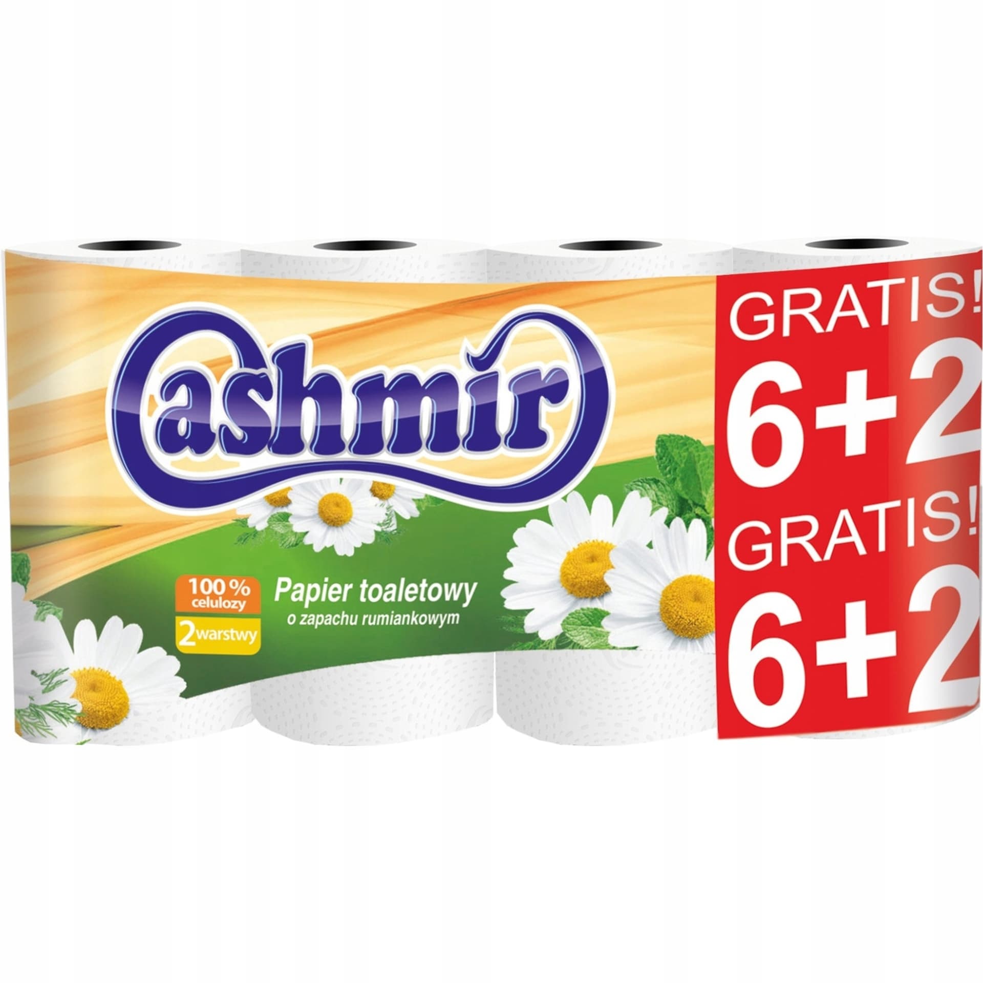 

Papier toaletowy (6+2 rolki) rumianek 2w 100% celuloza 164852 CASHMIR, 6+2 rolki) rumianek 2w 100% celuloza 164852 cashmi