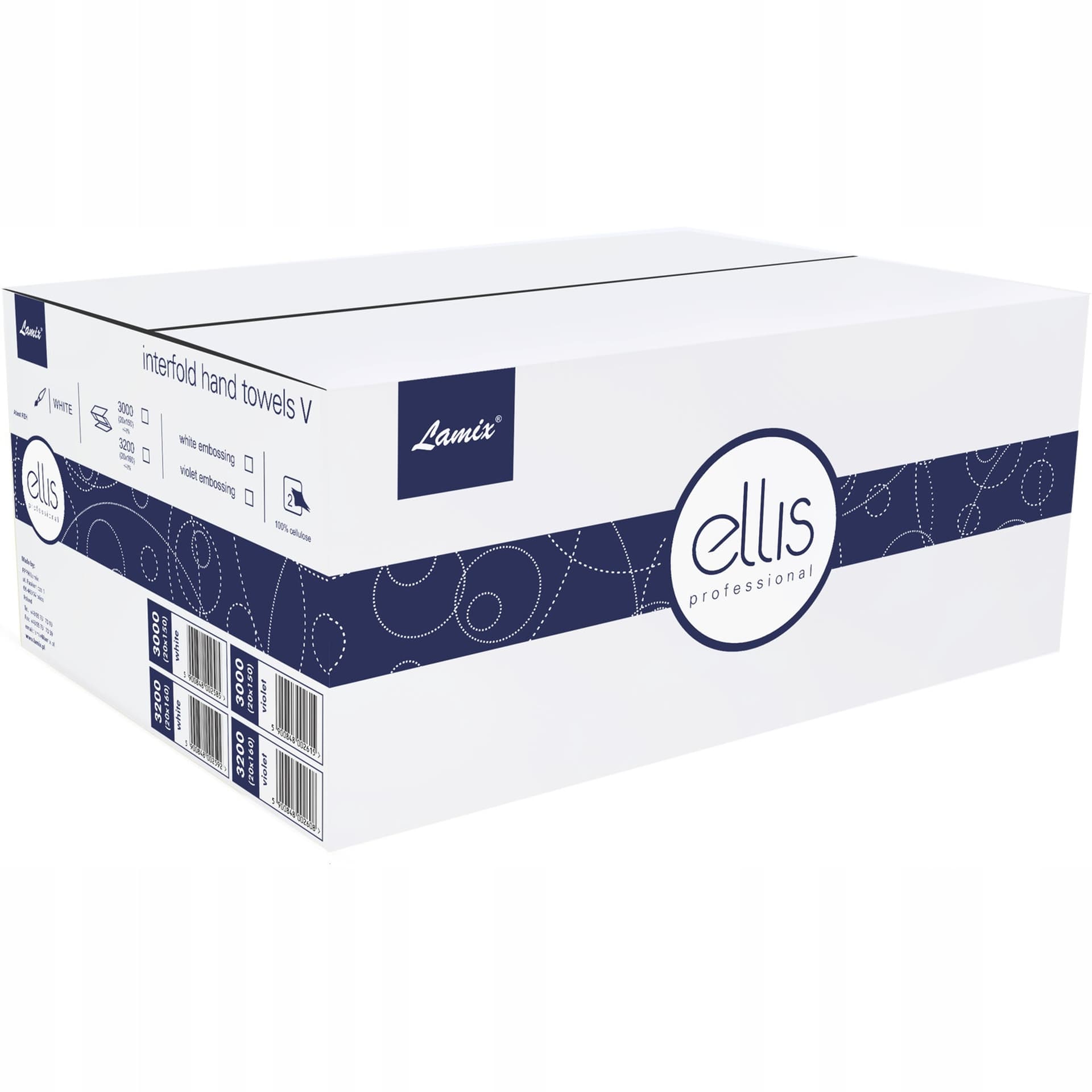 

Ręcznik biały ZZ V-FOLD ELLIS PROFFESIONAL 3000skł.2w 21x24cm celuloza SOFT 2585