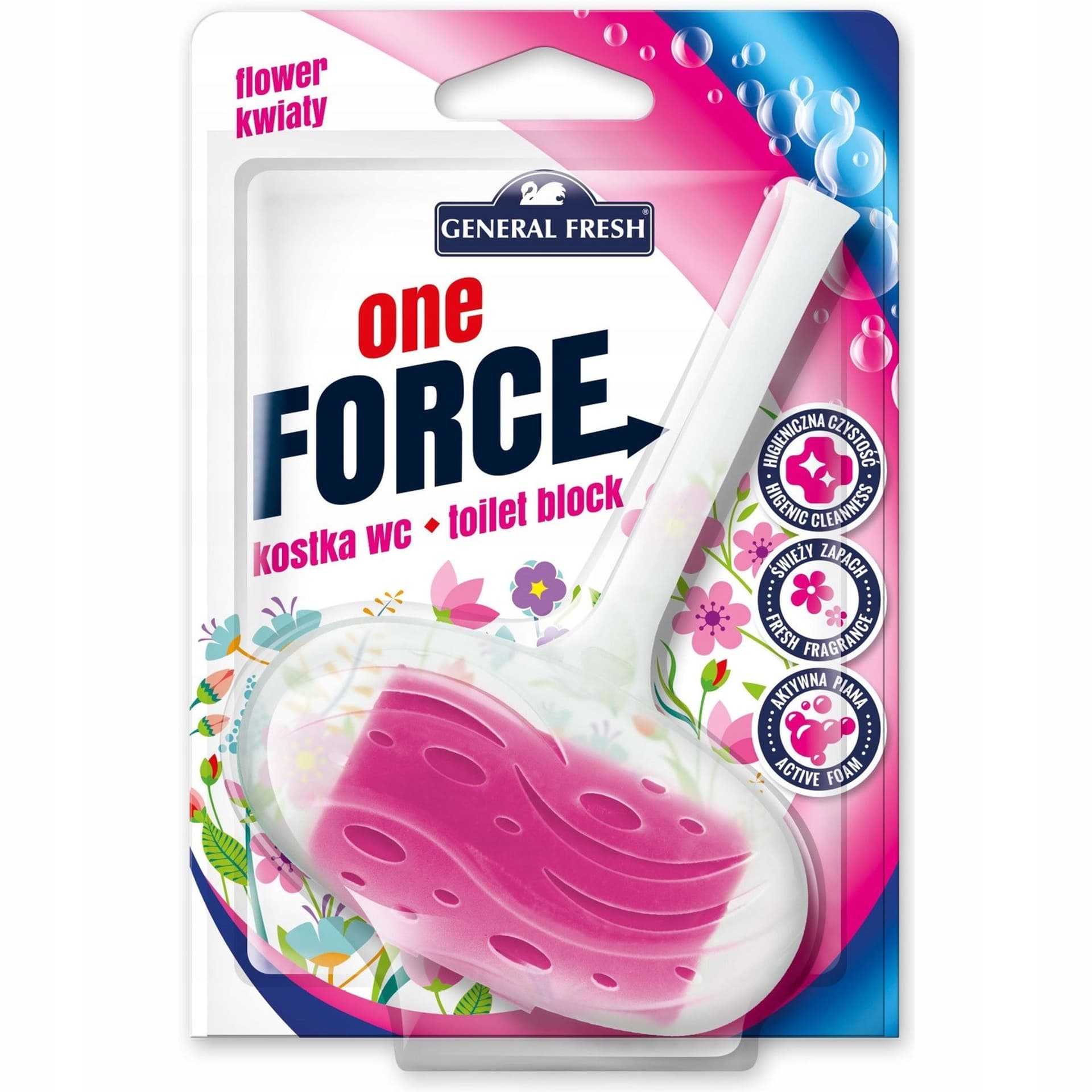 

Kostka do WC zawieszka 40g kwiat GENERAL FRESH Force One