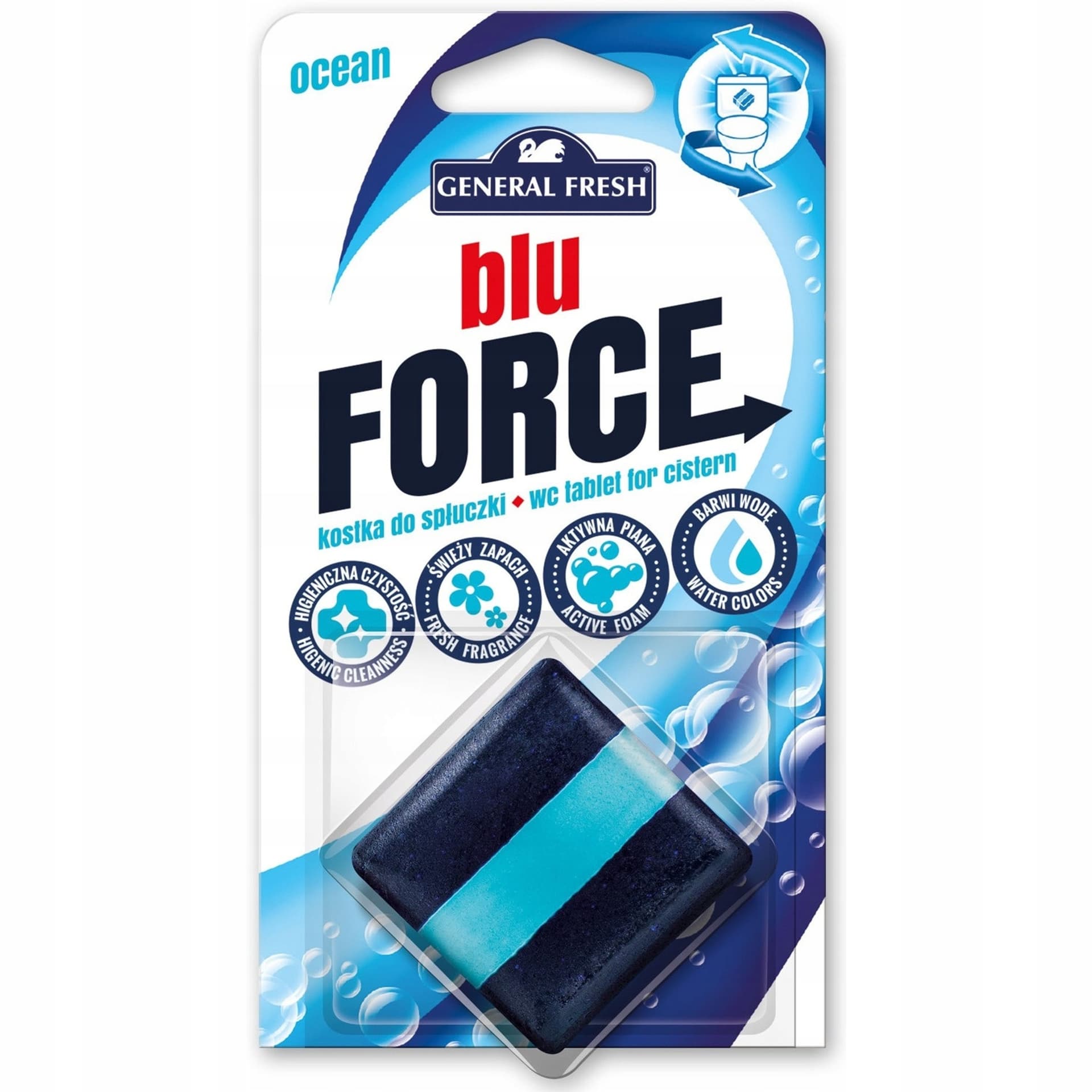 

Kostka do WC BLU FORCE do spłuczki 50g morze GENERAL FRESH