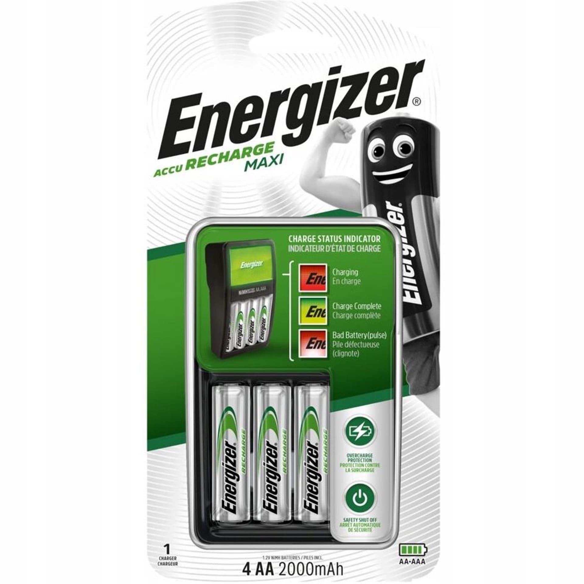 

Ładowarka do akumulatorków Ni-MH ENERGIZER MAXI + 4xAA/HR6 2000mAh